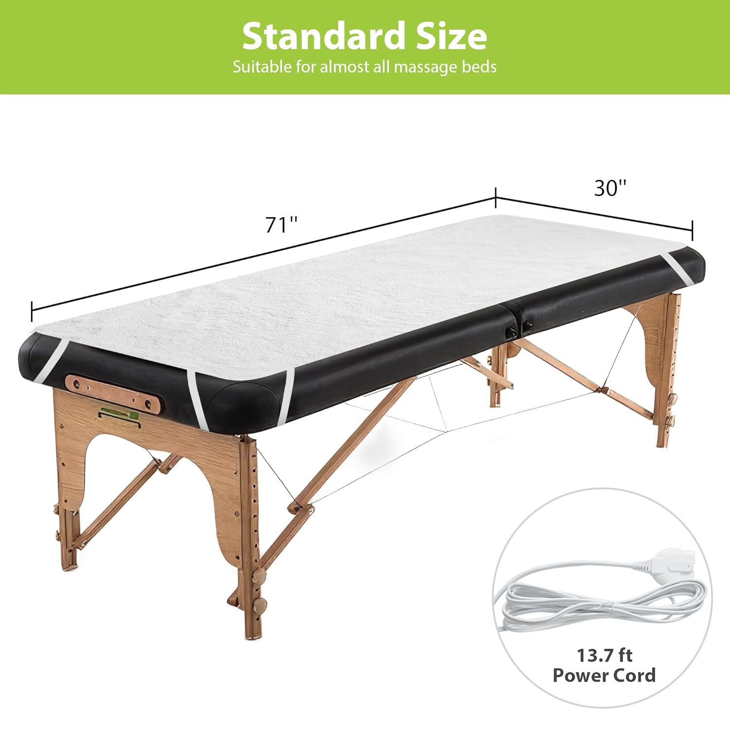 Massage Table Warmer Heating Pad Professional SPA Massage Bed Warmer with Timer, 9 Heat Setting, Overheat Protection for Massage Bed & Spa, Thickened & Soft Fleece, 30" x 71" - Image 7