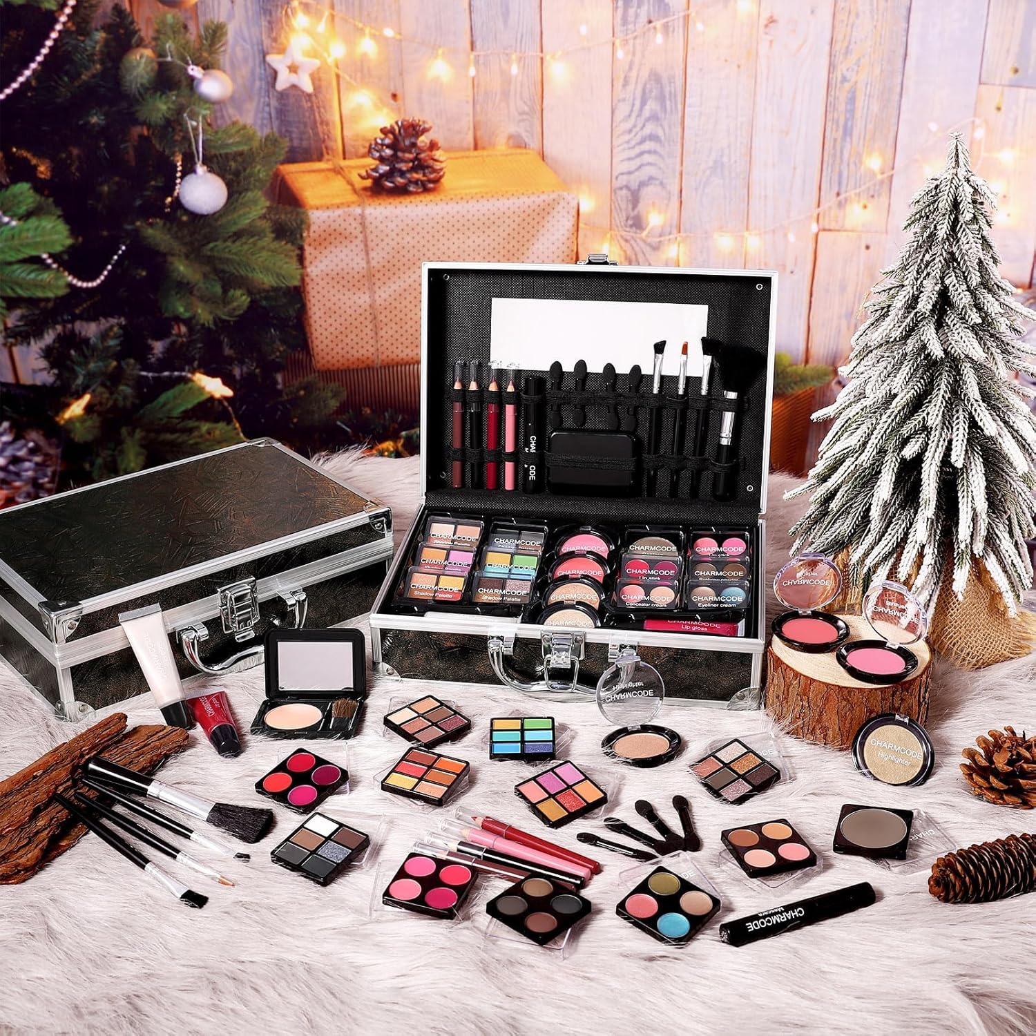 Makeup Kit for Teen Girls & Women Full Kit, Beauty Train Case with Starter Cosmetics Set, Make Up Valentine's Gift Box with Eyeshadow,Lipgloss,Highlight,Blush,Lip&Eye Pen,Brush & More(GoldenBrown) - Image 2