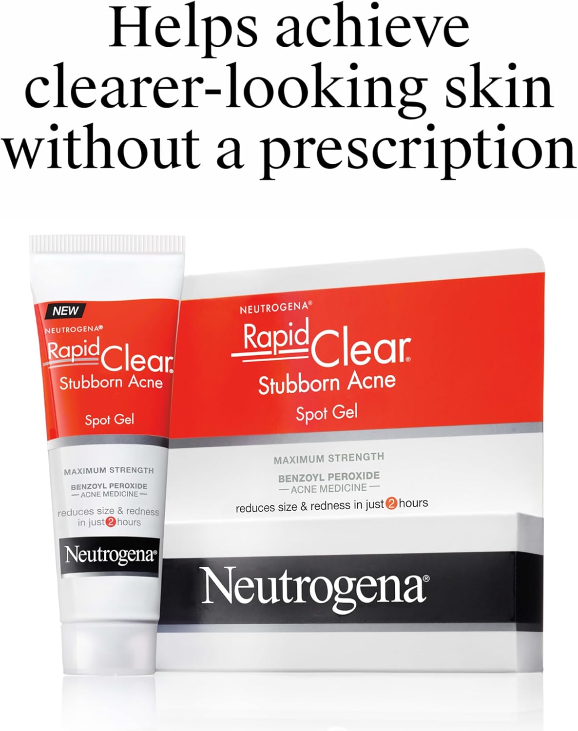 Neutrogena Rapid Clear Stubborn Acne Spot Treatment Gel, Maximum Strength 10% Benzoyl Per-oxide Treatment Medication for Acne Prone Skin, Pimple Cream Reduces Size & Redness, 1 oz - Image 7