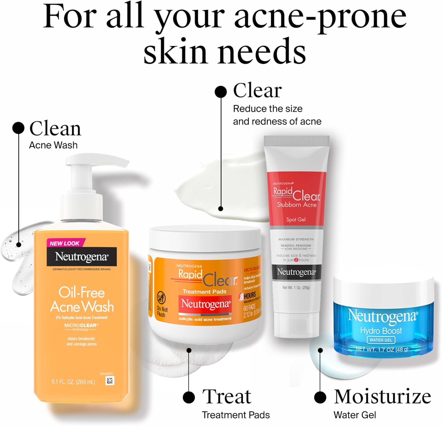 Neutrogena Rapid Clear Stubborn Acne Spot Treatment Gel, Maximum Strength 10% Benzoyl Per-oxide Treatment Medication for Acne Prone Skin, Pimple Cream Reduces Size & Redness, 1 oz - Image 8