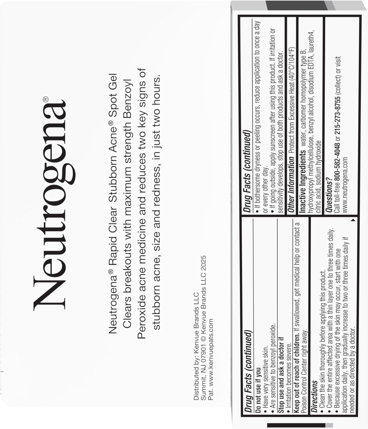 Neutrogena Rapid Clear Stubborn Acne Spot Treatment Gel, Maximum Strength 10% Benzoyl Per-oxide Treatment Medication for Acne Prone Skin, Pimple Cream Reduces Size & Redness, 1 oz - Image 9
