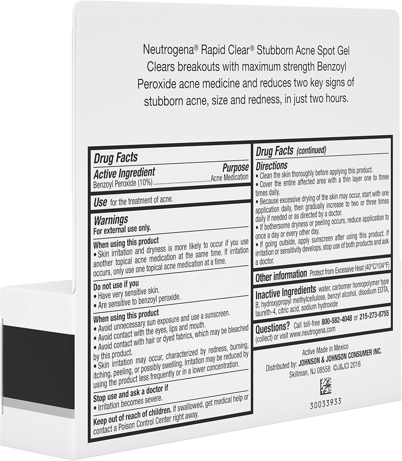 Neutrogena Rapid Clear Stubborn Acne Spot Treatment Gel, Maximum Strength 10% Benzoyl Per-oxide Treatment Medication for Acne Prone Skin, Pimple Cream Reduces Size & Redness, 1 oz - Image 15