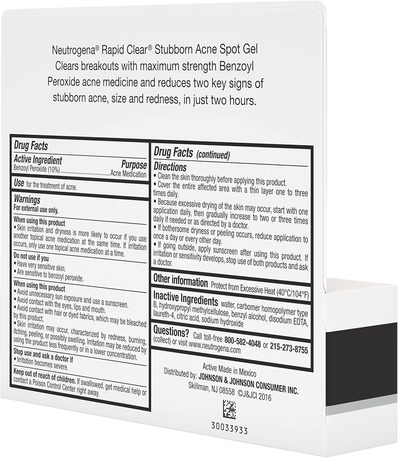 Neutrogena Rapid Clear Stubborn Acne Spot Treatment Gel, Maximum Strength 10% Benzoyl Per-oxide Treatment Medication for Acne Prone Skin, Pimple Cream Reduces Size & Redness, 1 oz - Image 16
