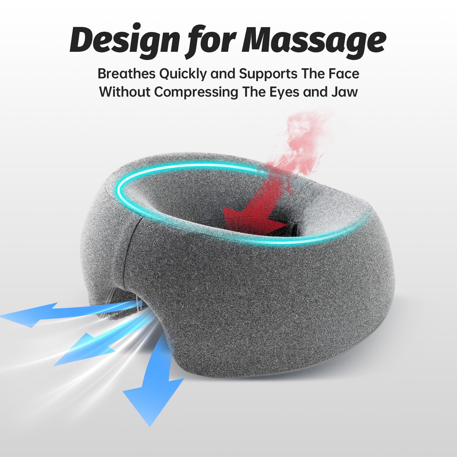xiaomubiao Face Down Pillows for Massage Table, Massage Headrest for Bed, Face Pillow for Stomach Sleeping, BBL Pillow After Surgery Post Eye Surgery & Vitrectomy Recovery, Removable Cover Grey - Image 5