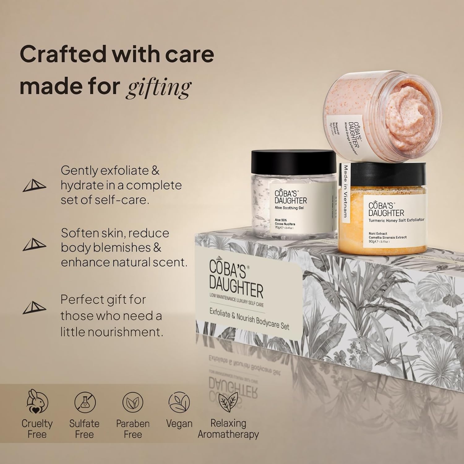 COBA’S DAUGHTER Luxury Spa Gift Set – 7-Piece Bath & Body Set with Rattan Case, Body Wash, Bubble Bath & Scrub – Premium Holiday, Birthday, Mother's Day, Housewarming, Bridal Shower & Self-Care Gift - Image 4
