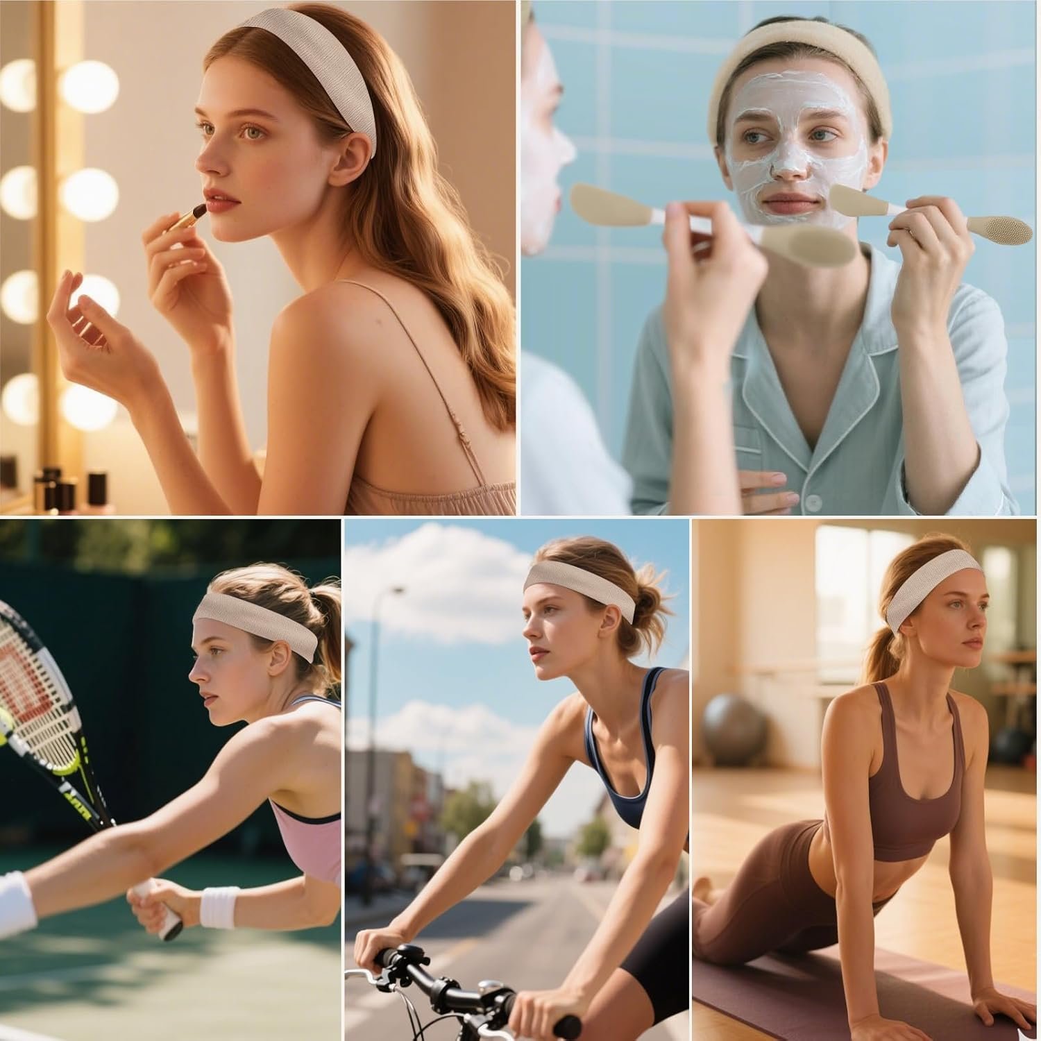 Real Perfection Gua Sha Facial Tools Face Roller for Wrinkles Jade Roller and Gua Sha Set, Scrubber Pore Brush Headband Skin Care Tools for Travel Skincare Routine Massaging Reducing Puffiness - Green - Image 8