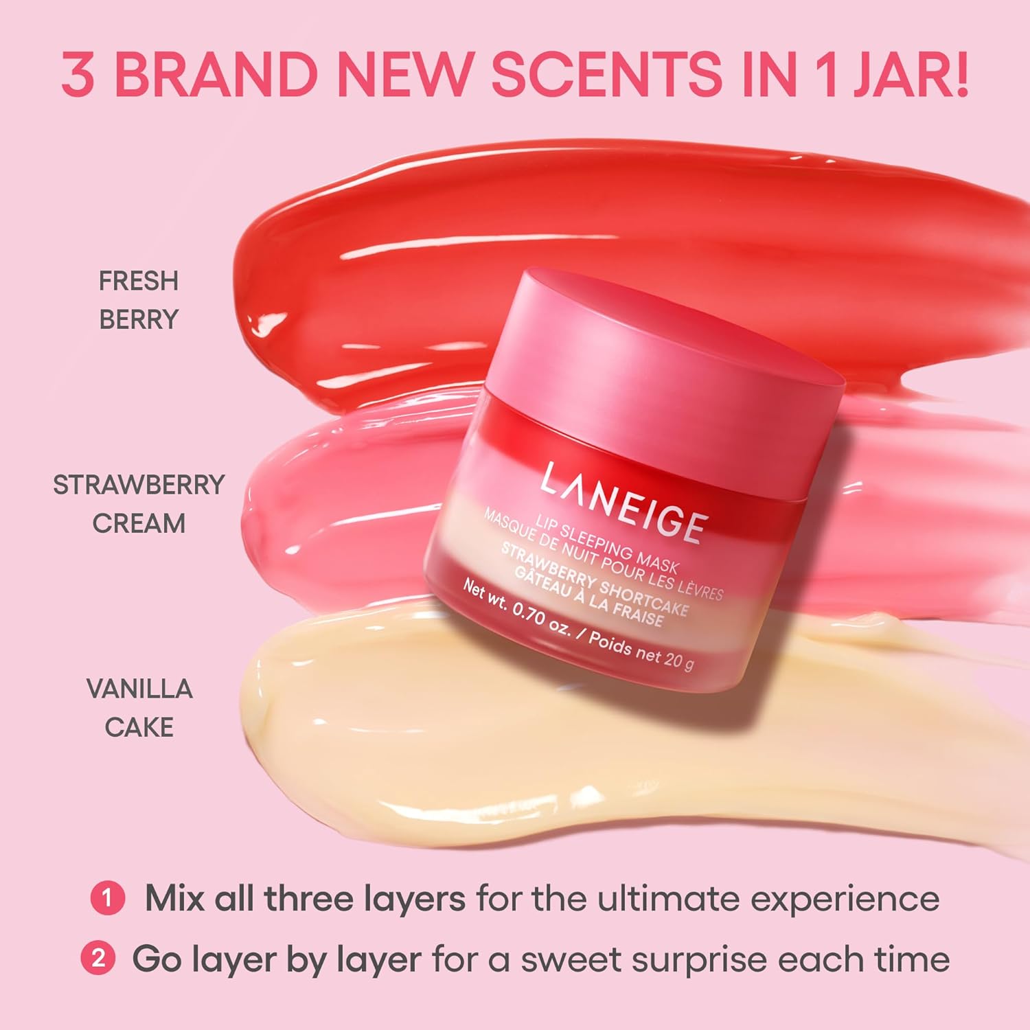 LANEIGE Lip Sleeping Mask: Nourish, Hydrate, Vitamin C, Murumuru & Shea Butter, Antioxidants, Flaky, Dry Lips - Image 3