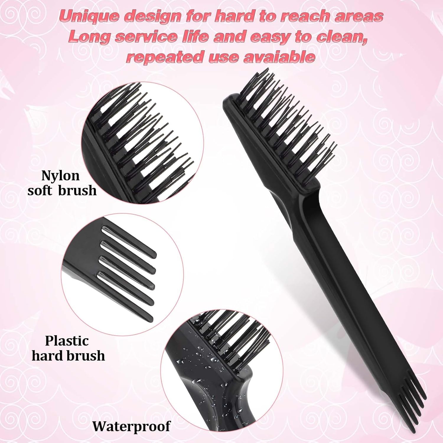 Hairbrush Cleaner Tool Set, 4 PCS Hair Brush Cleaner Rake Comb Cleaning Brush Mini Comb Cleaner Hairstylist Essentials Embedded Tool for Home and Salon Use Removing Hair Dust (4 Style) - Image 4