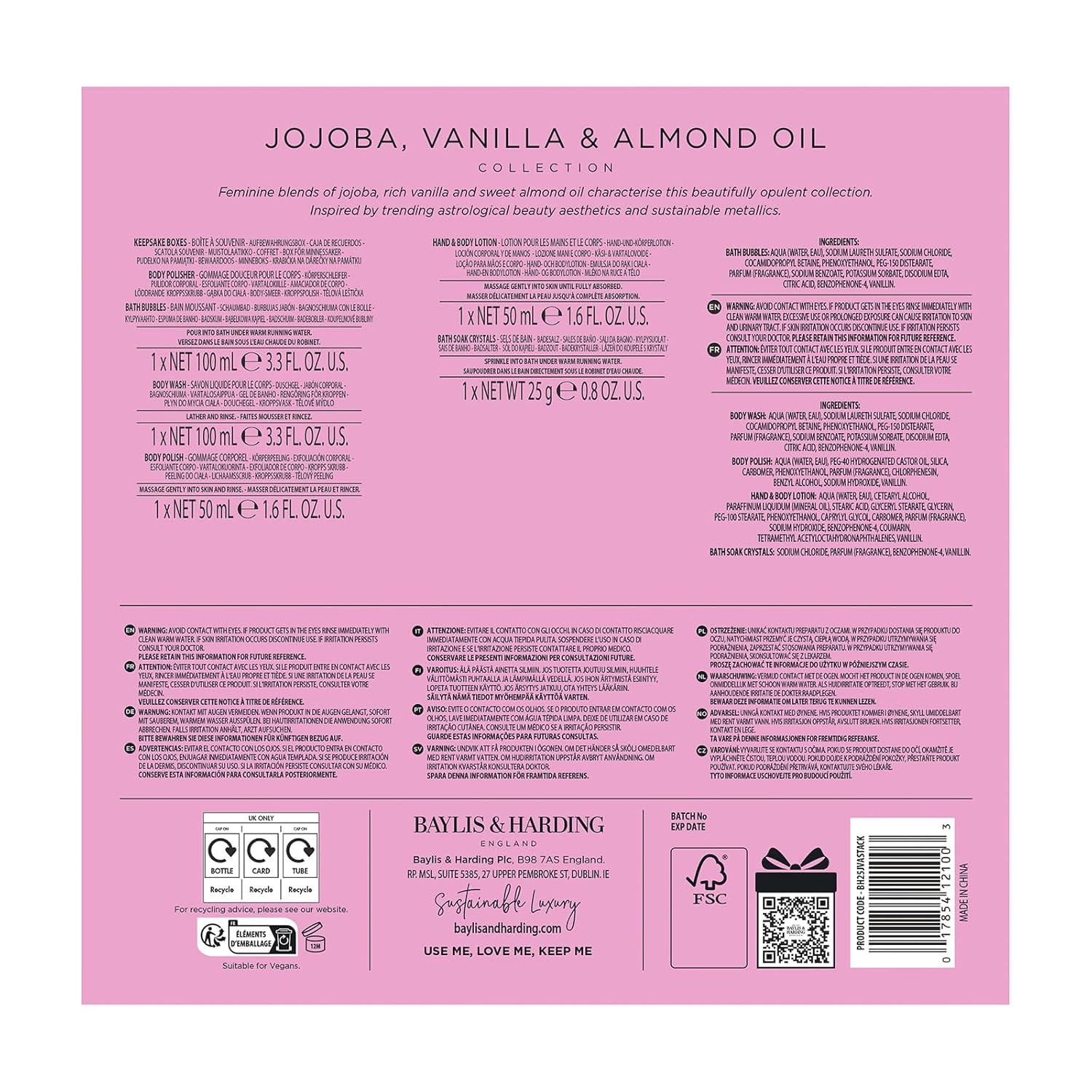 Baylis & Harding Jojoba, Vanilla & Almond Oil Luxury Pamper Present Gift Set - Vegan Friendly - Image 7