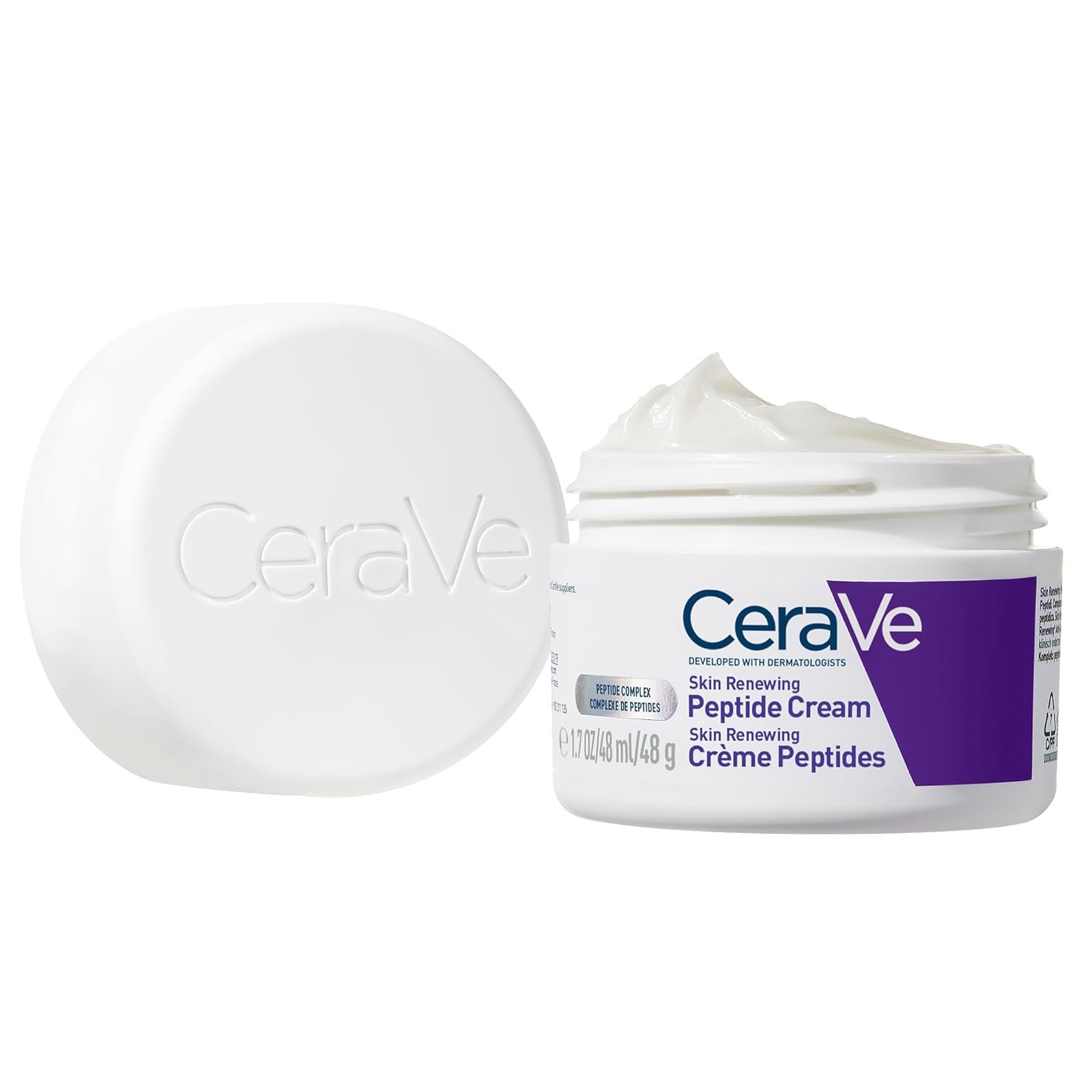 CeraVe Skin Renewing Night Cream, Niacinamide, Peptide Complex, and Hyaluronic Acid Moisturizer for Face, 1.7 Ounce, Packaging may Vary - Image 2
