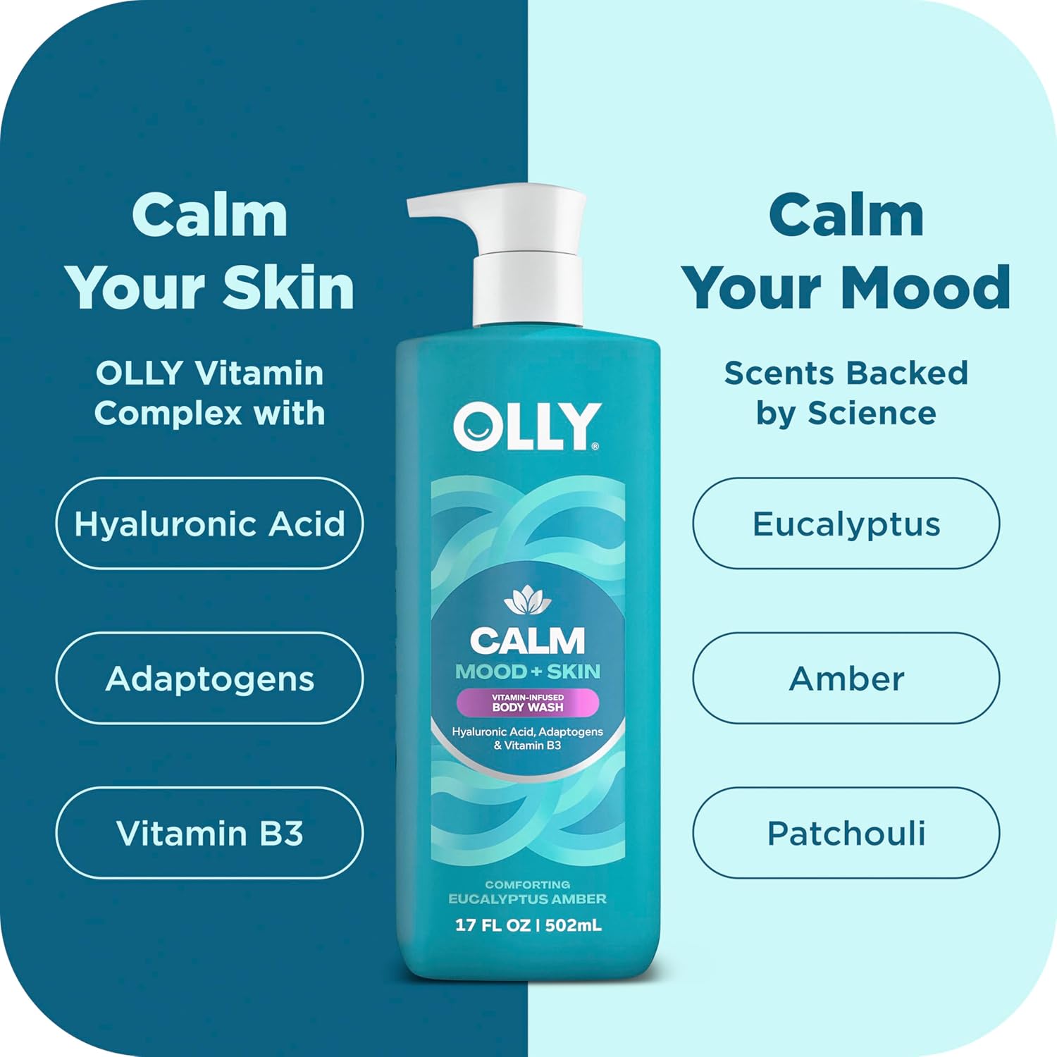 OLLY Body Wash Mixed Pack 4 Count to Restore Skin barrier & Hydrate skin 3 oz - Image 5