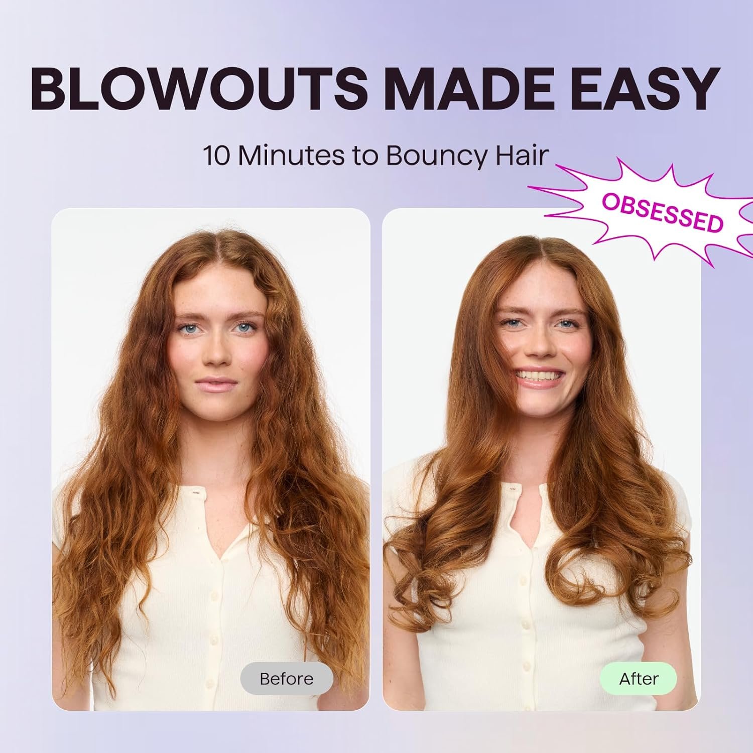 Wavytalk 5 in 1 Curling Iron Set with Thermal Brush and 4 Interchangeable Ceramic Curling Wands (0.5'-1.25'), Instant Heat Up Hair Curling Iron, Rose Gold - Image 6