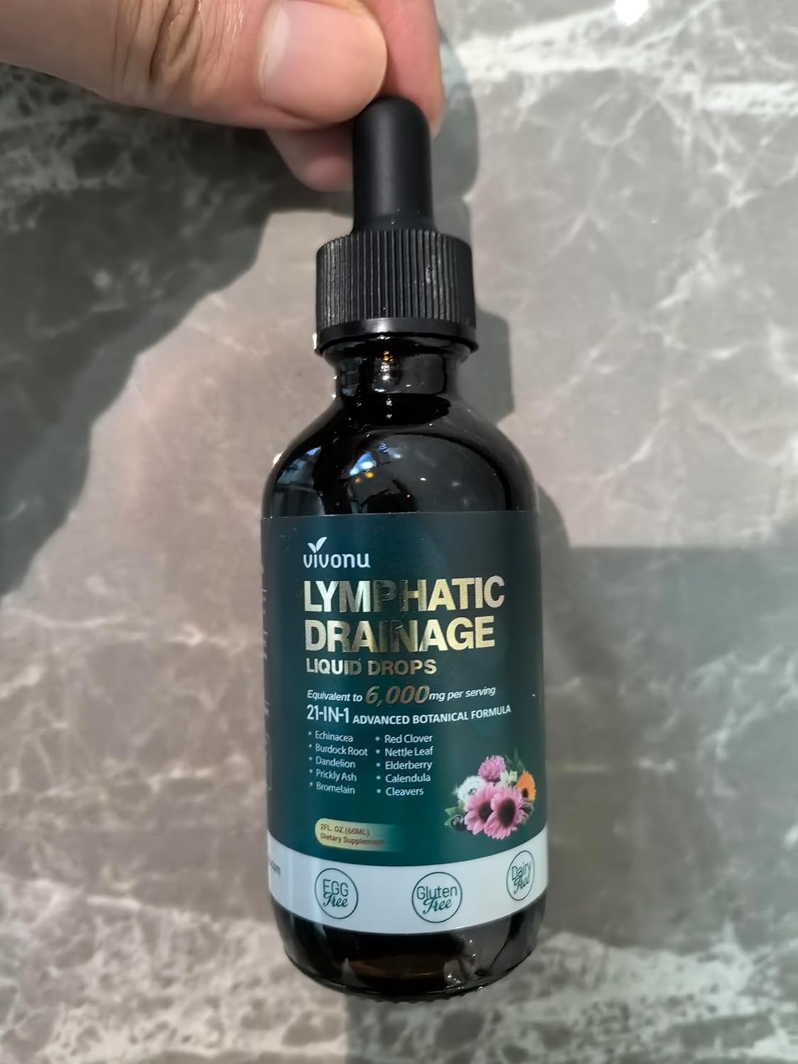 21-in-1 Lymphatic Drainage Drops for Liposomal, Immune & Lymph System Support Supplement for Women & Men with Echinacea, Dandelion, Burdock, Bromelain, Calendula, Turmeric & More, 2 FL OZ - Image 9