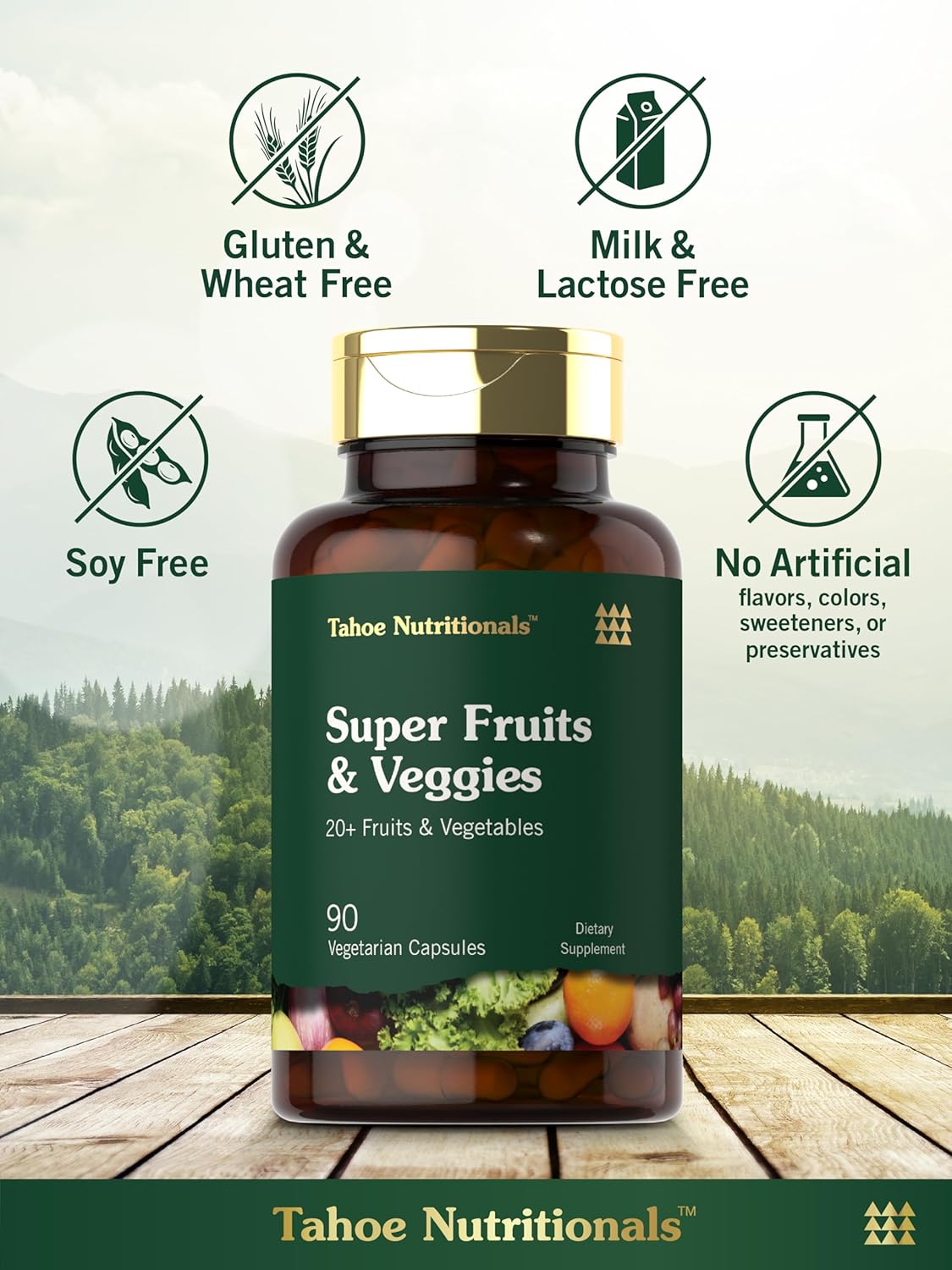 Tahoe Nutritionals Super Fruits and Veggies Capsules | 90 Count | Vegetarian, Non-GMO and Gluten Free Supplement - Image 5