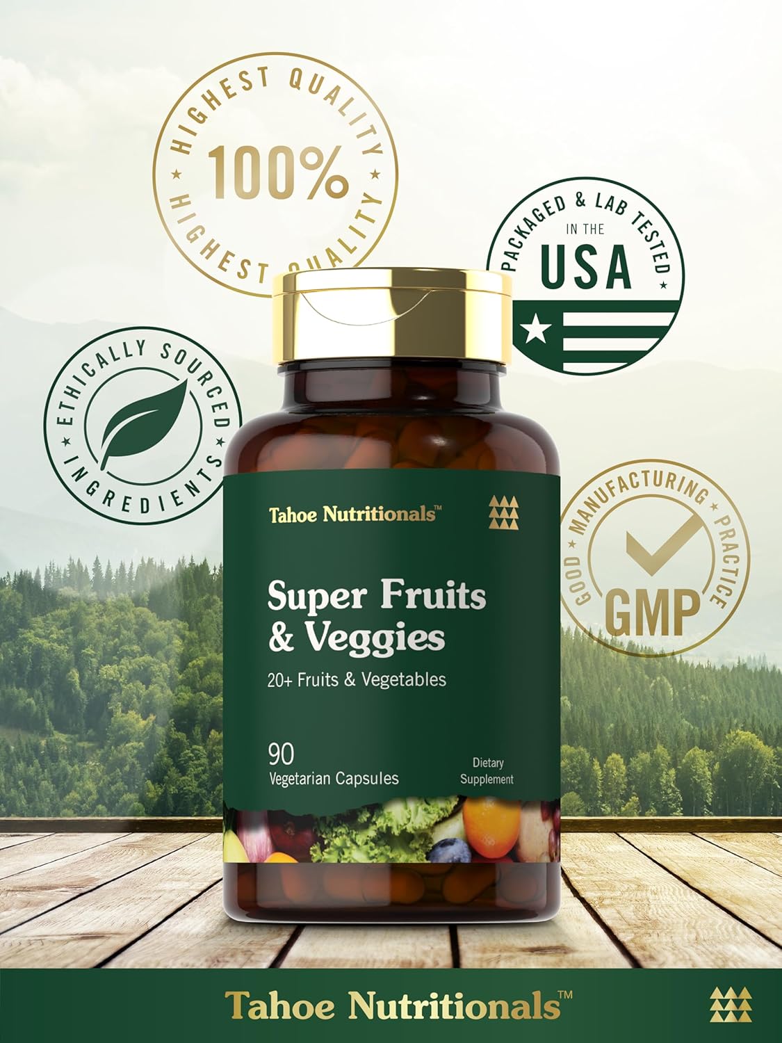 Tahoe Nutritionals Super Fruits and Veggies Capsules | 90 Count | Vegetarian, Non-GMO and Gluten Free Supplement - Image 6