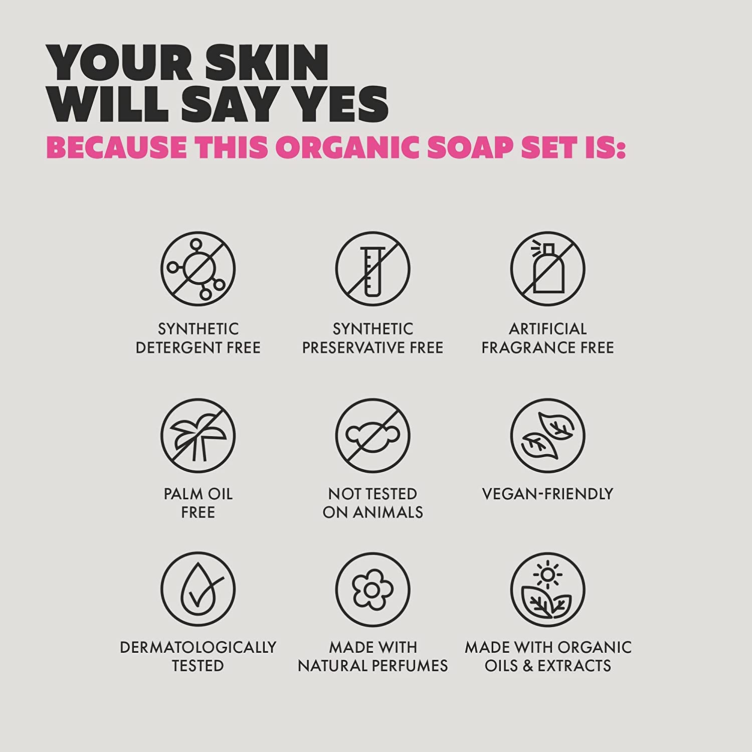 Skin Said Yes Organic Soap Bar (Set of 8) - Natural Soap Made in Greece | Nuorishing Shea Butter, Olive Oil, Lavander and Sandalwood, Aloe Vera & Cucumber Extract | Jabones Artesanales Naturales - Image 2