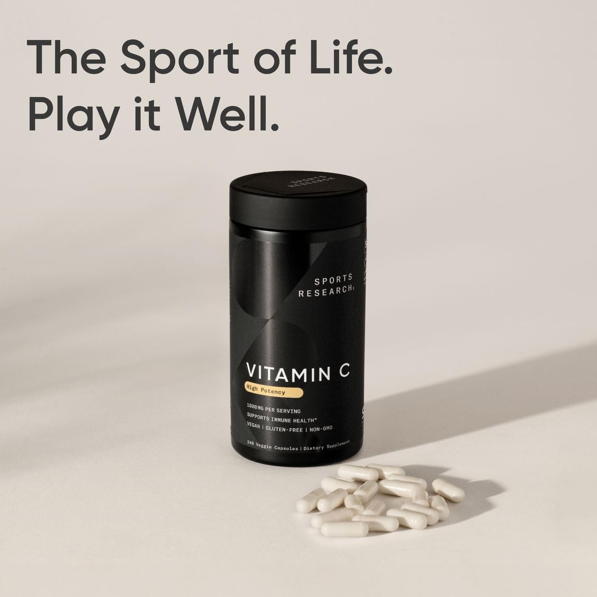 Sports Research High Potency Vitamin C Supplement - Vegan Veggie Capsules for Antioxidant Activity & Immune Support - Non-GMO Verified & Gluten Free - Ascorbic Acid Vitamin C 1000mg, 240 Count - Image 7