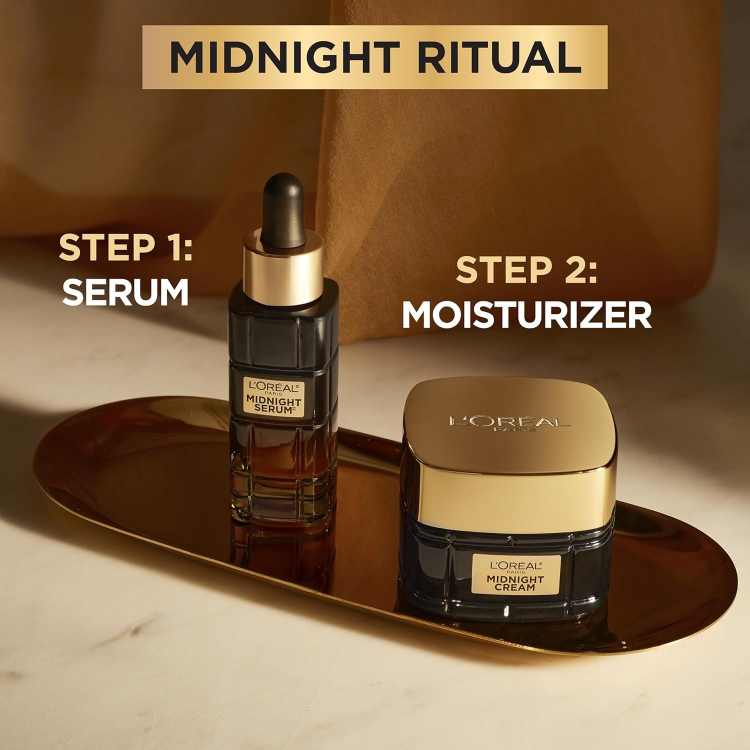L'Oreal Paris Age Perfect Anti-Aging Midnight Cream, Face Moisturizer with Shea Butter to Reduce Wrinkles and Firm Skin, 1.7oz + Serum Sample - Image 6