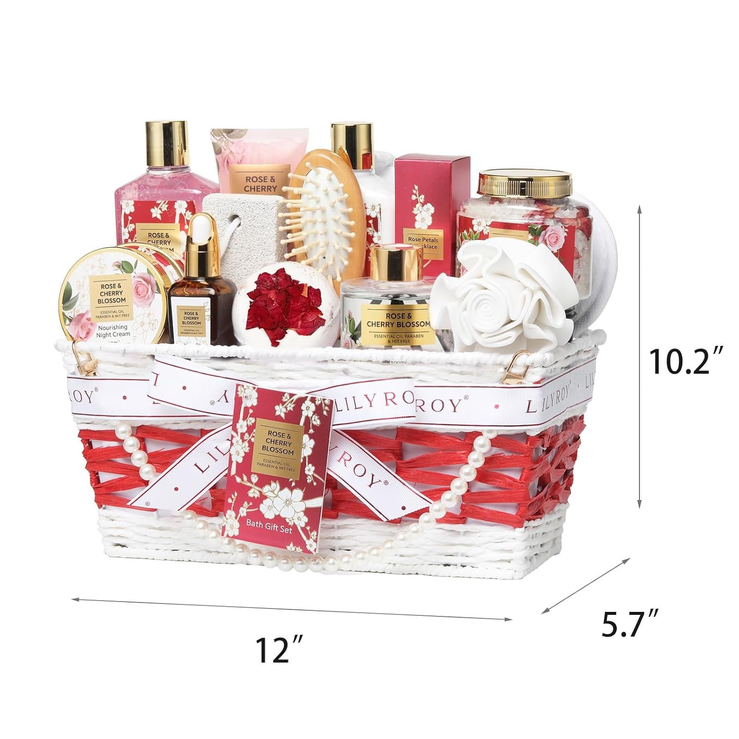 Gifts for Women - Rose Spa Gift Basket for Women, Bath and Body Gift Basket Sets for Mom, Skin Care Set for Women | Spa Kit, Gifts for Christmas, Valentines Day, Birthday, Mother‘s Day - Image 7
