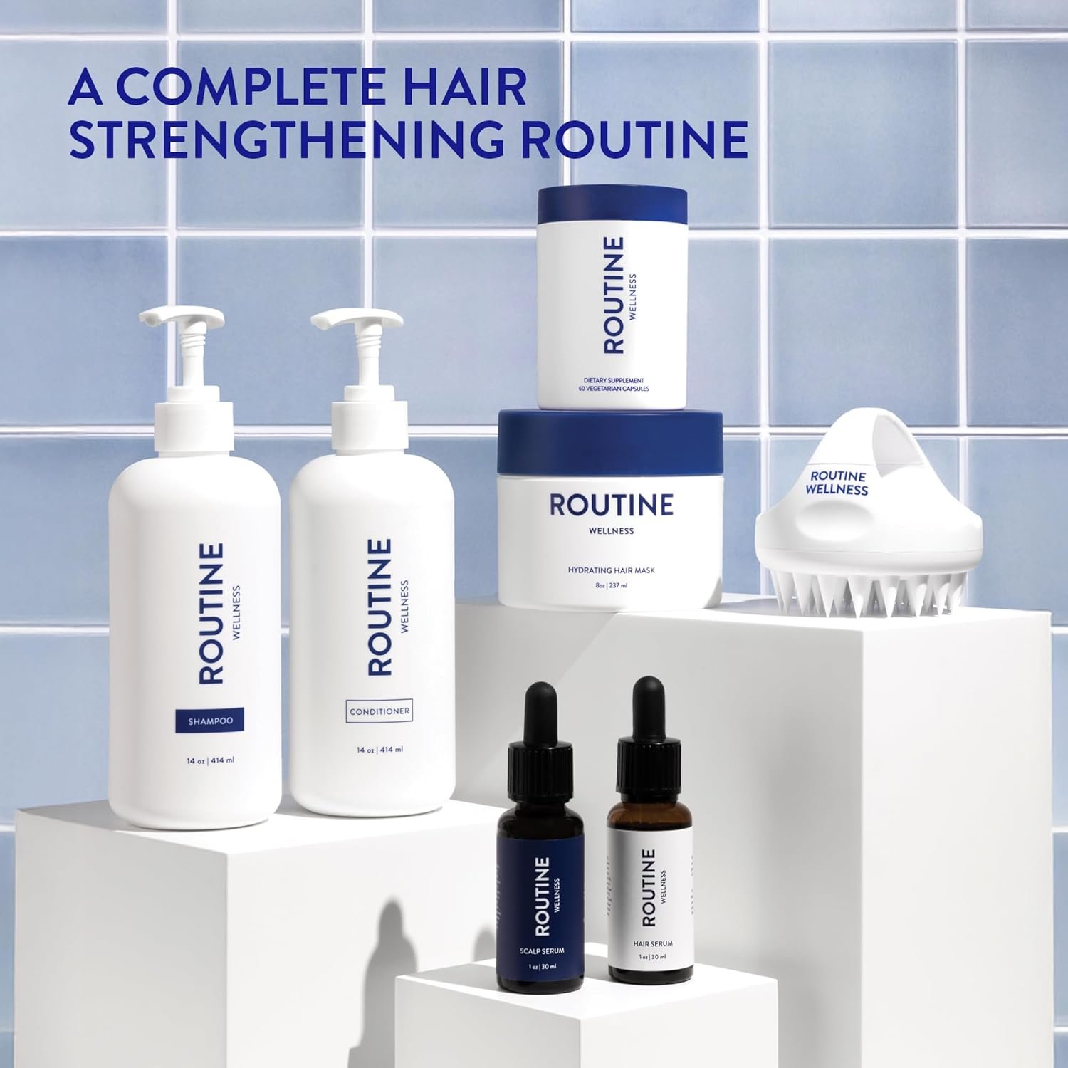 Routine Wellness Anti-Thinning Shampoo and Conditioner Set for Thinning Hair - Biotin DHT Blocker Women & Men - Color Safe Shampoo for Hair Loss & Healthier Hair - Coconut & Vanilla Set - Image 7