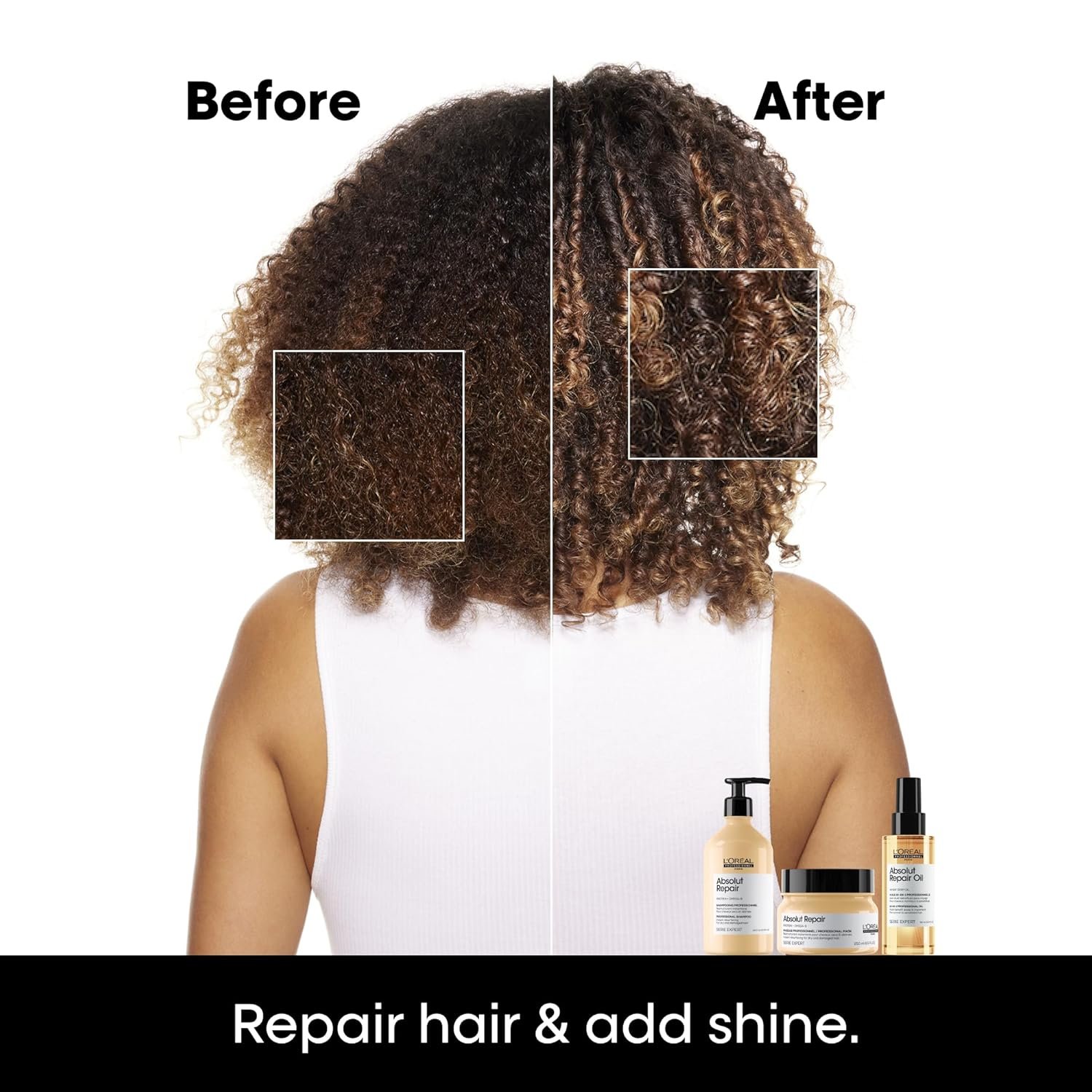 L'Oréal Professionnel Paris Absolut Repair Hair Mask - Nourishing Protein Treatment, Hydrates, Repairs Damage & Adds Shine, for Dry & Damaged Hair, 250ml - Image 2