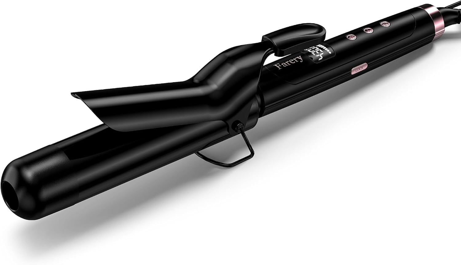 Farery 1.5 inch Curling Iron For Long Hair, Lightweight Long Barrel Curling Iron 1 1/2 Inch, Ceramic Curling Wand Infused Argan Oil & Keratin for Bouncy Curls, 9 Temp Digital Display & Lock Key, Glove - Image 9