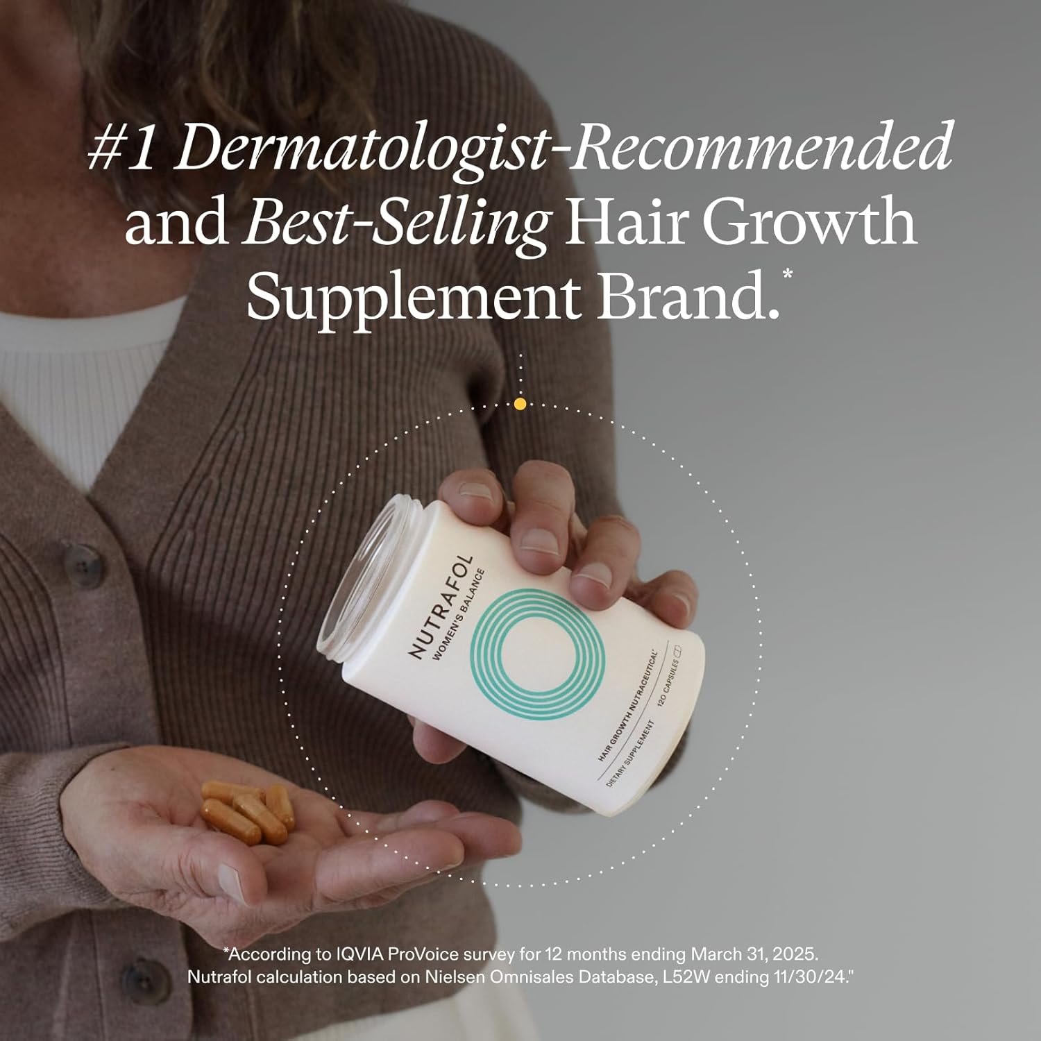 Nutrafol Women's Balance Hair Growth Supplements, Ages 45 and Up, Clinically Proven for Visibly Thicker Hair and Scalp Coverage in 3-6 Months, Dermatologist Recommended - 1 Month Supply Refill Pouch - Image 2