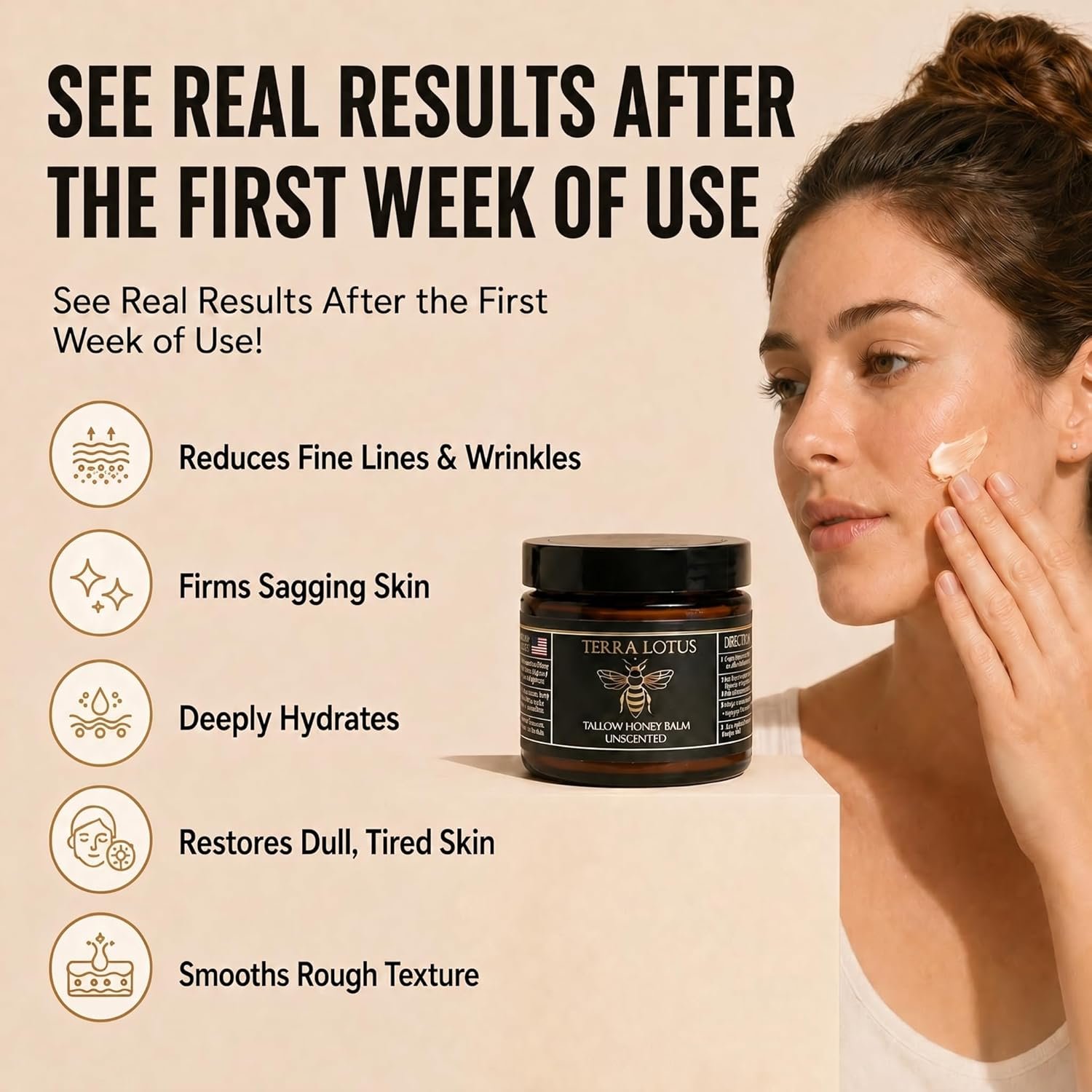 Terra Lotus - Organic Grass-Fed Beef Tallow Balm with Raw Honey - Moisturizing Cream for Soft, Smooth Skin - Handmade All-Natural Moisturizer (2 Oz, Citrus) - Image 4