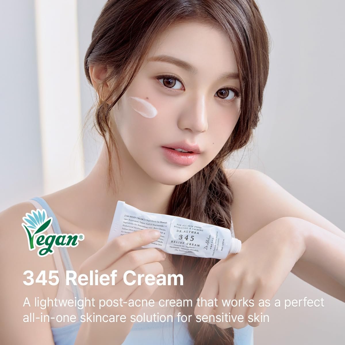 Dr.Althea 345 Relief Cream | Daily Face Moisturizer for Soothing Recovery and Blemish Care with PDRN & Niacinamide | Korean Vegan Skin Care for All Skin Types, 0.50 Fl Oz (Ver.2 - Pack of 1) - Image 2