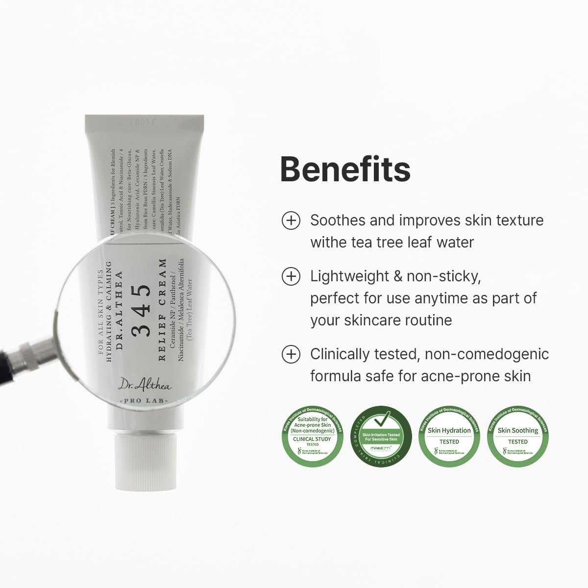 Dr.Althea 345 Relief Cream | Daily Face Moisturizer for Soothing Recovery and Blemish Care with PDRN & Niacinamide | Korean Vegan Skin Care for All Skin Types, 0.50 Fl Oz (Ver.2 - Pack of 1) - Image 3