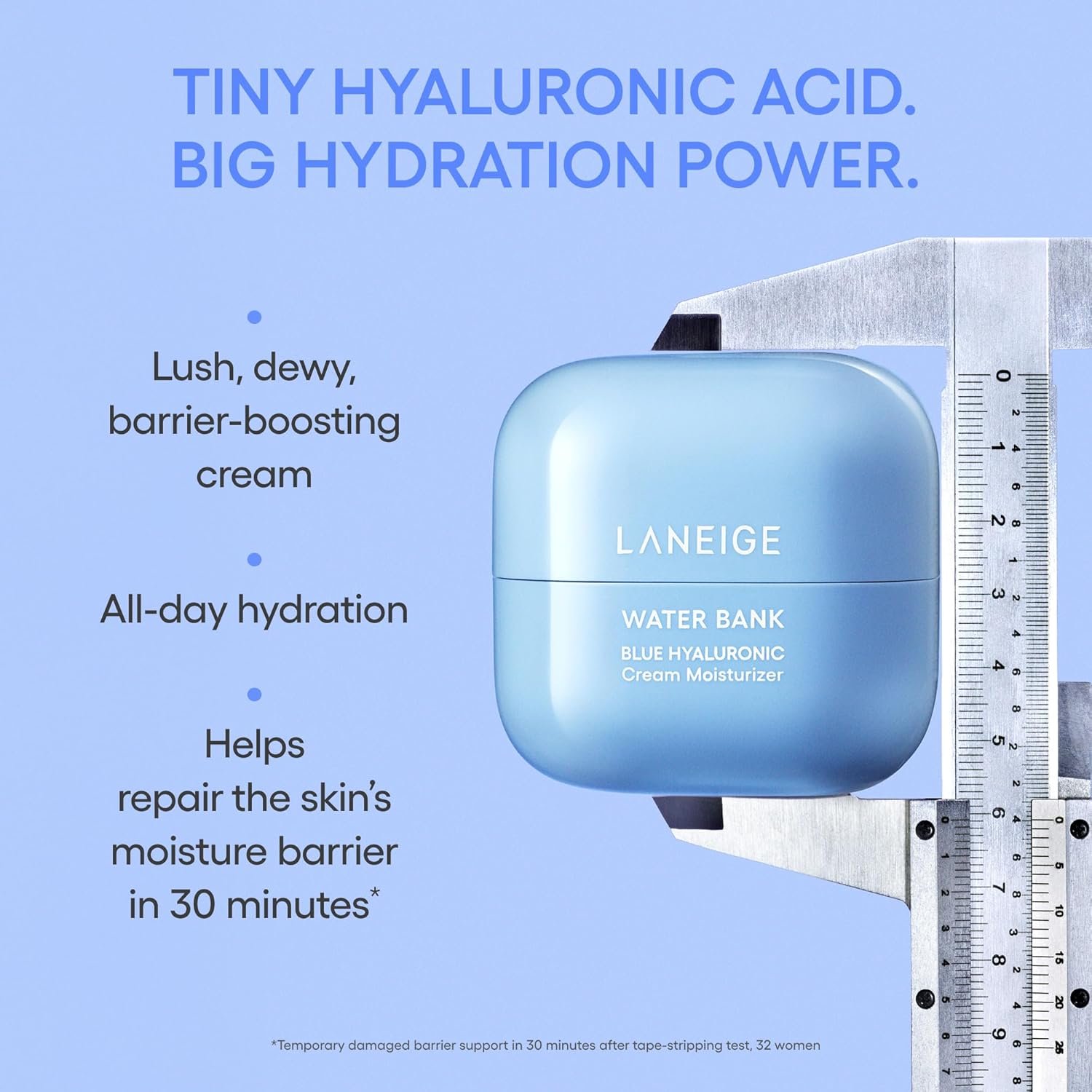 LANEIGE Water Bank Blue Hyaluronic Cream Moisturizer: Hydrating Korean Face Cream with Squalane & Ceramide for Skin Barrier Support, Dermatologist-Tested - Image 5