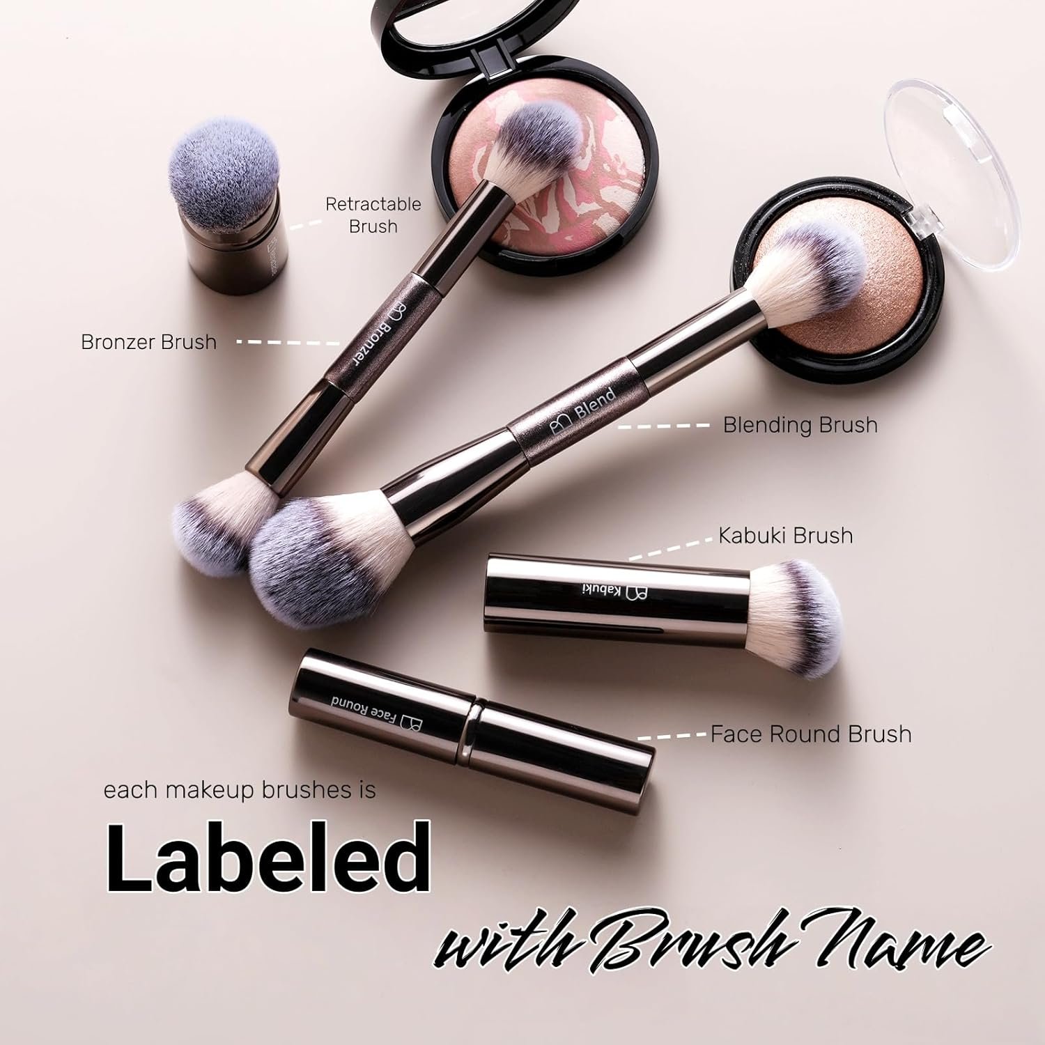 Professional Makeup Brushes BS-MALL with Travel Case, Premium Synthetic Foundation Brushes, Concealer Blush Eyeshadow Brush Kit, Labeled for Beginners & Pro, Ideal for Daily Makeup & Gift - Image 4