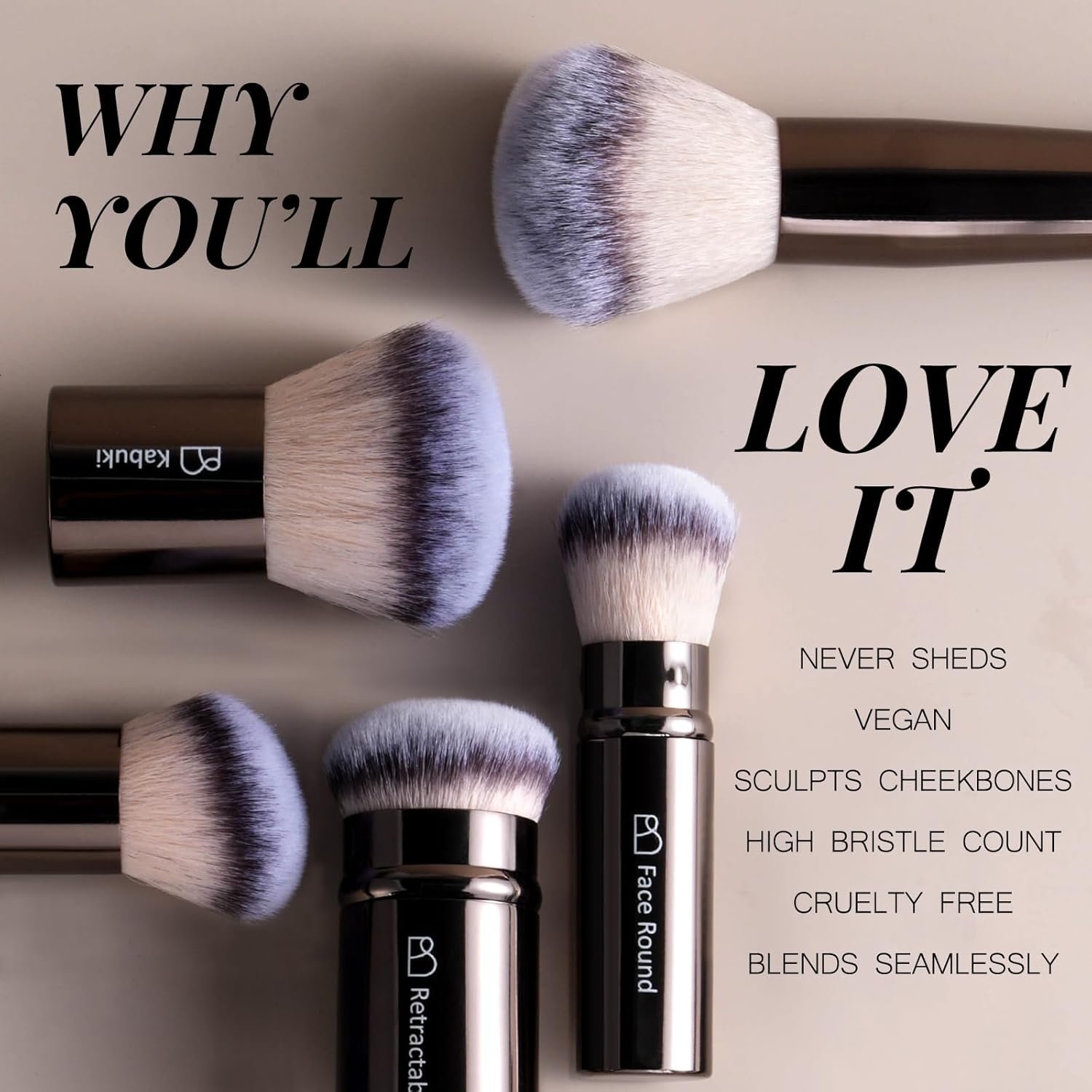 Professional Makeup Brushes BS-MALL with Travel Case, Premium Synthetic Foundation Brushes, Concealer Blush Eyeshadow Brush Kit, Labeled for Beginners & Pro, Ideal for Daily Makeup & Gift - Image 6