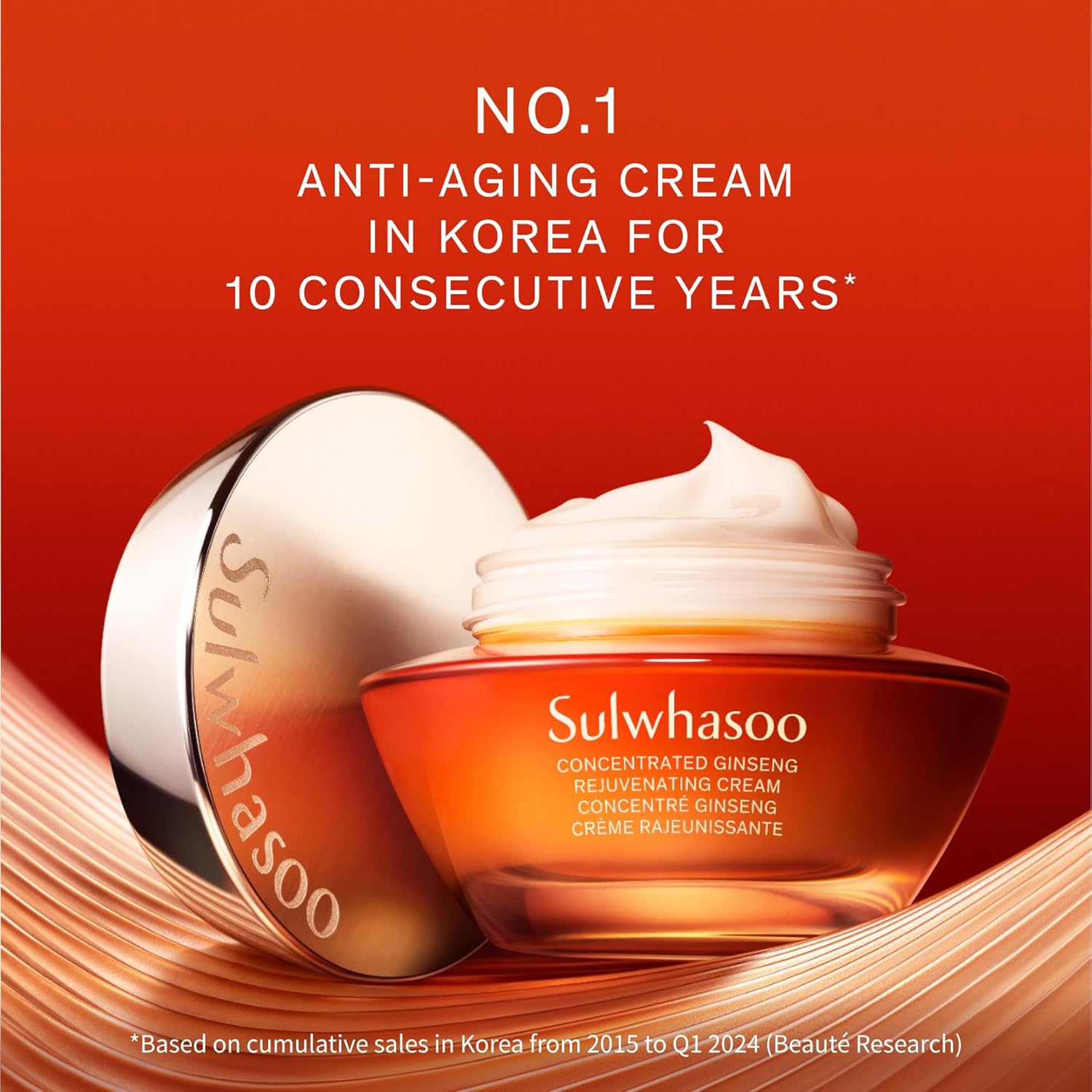 Sulwhasoo Concentrated Ginseng Rejuvenating Cream- Korean Ginseng & Peptide Anti-Aging Moisturizer with Vitamin C Derivative & Squalane for Wrinkles & Deep Hydration (Packaging May Vary) - Image 4