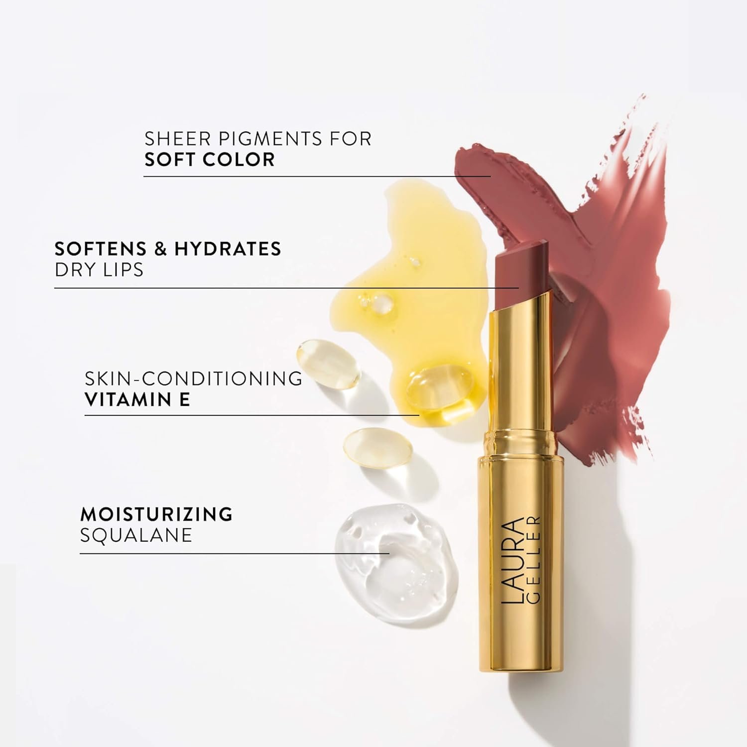 LAURA GELLER NEW YORK Jelly Balm Tinted Lip Balm – A Latte Love – Hydrating Lip Color with Shine Finish – Squalane & Vitamin E – Buildable Sheer to Medium Coverage – Vegan & Cruelty-Free - Image 3