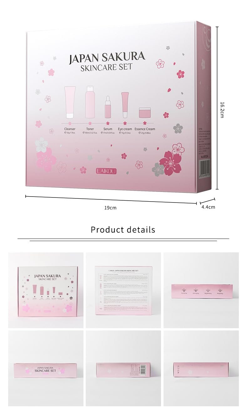 Skin Care Set, Cherry Facial kit for women, Skincare Kit Gifts For Teenage Girls, Skin Care Kit, Skincare Sets & Kits with facial wash, Toner, Serum, Eye Cream, Face Cream Birthday Beauty Care 5pcs - Image 6