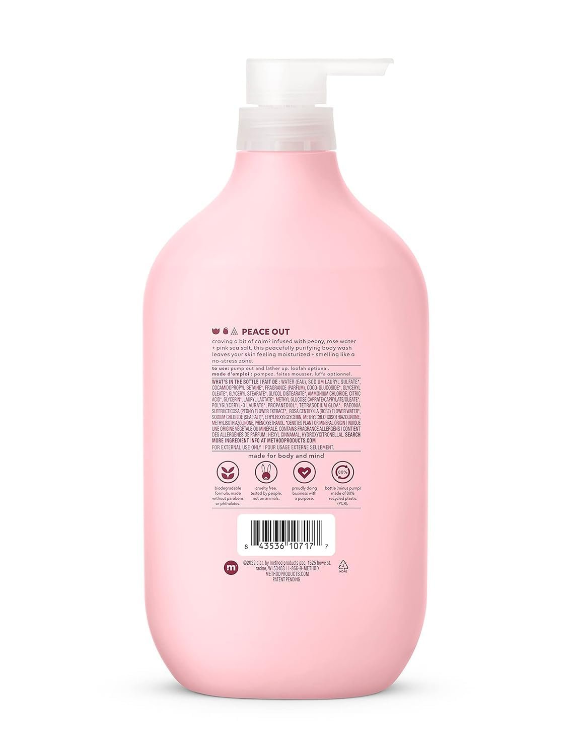 Method Body Wash, Pure Peace, Paraben and Phthalate Free, 28 oz (Pack of 1) - Image 2