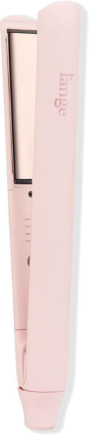 L’Ange Hair Straight Forward Titanium Flat Iron | Professional 2-in-1 Hair Styling Iron | 1" Snag-Free Hair Straightener | Fast Heat-Up, Adjustable Temperature, Auto Shut-Off, Dual Voltage, Blush