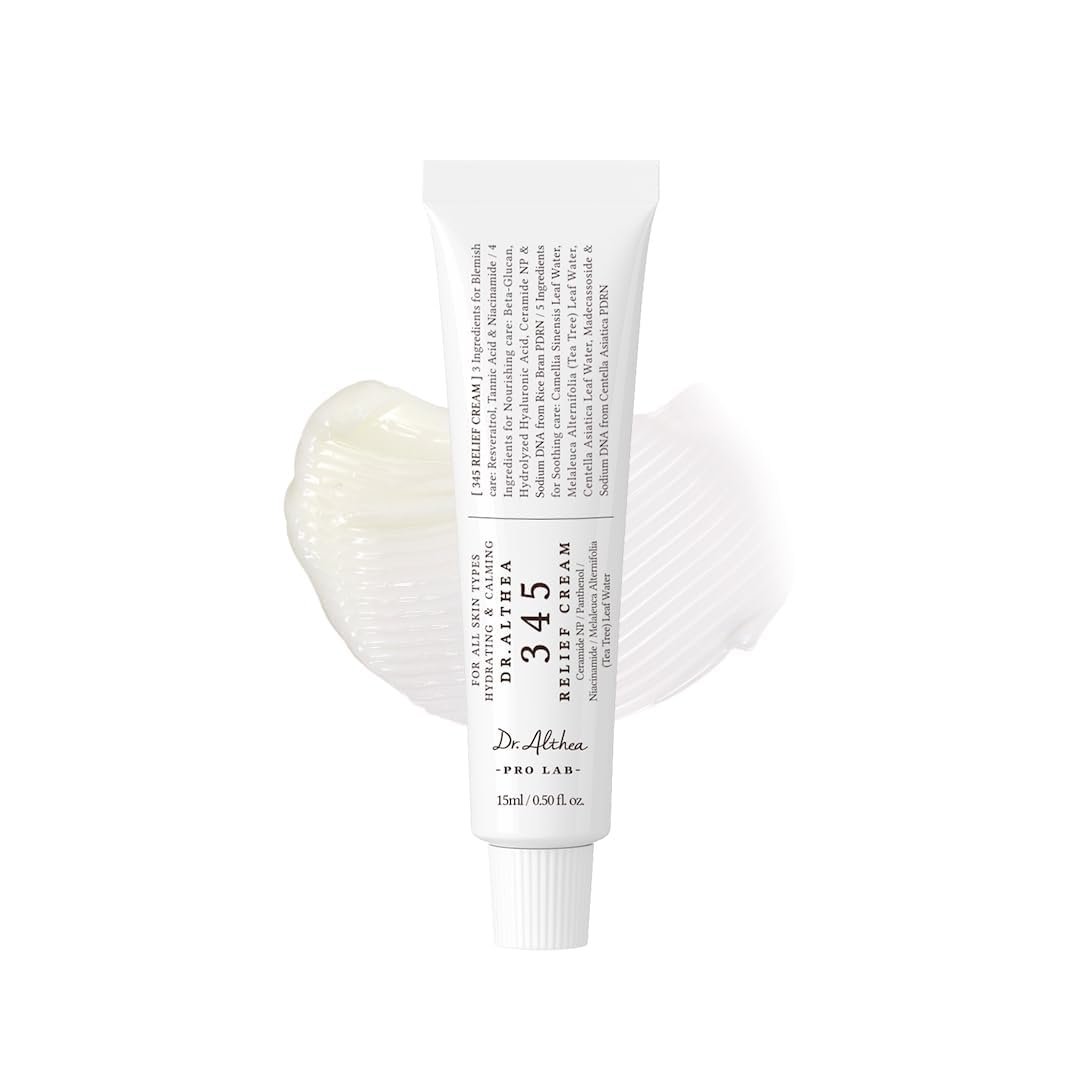 Dr.Althea 345 Relief Cream | Daily Face Moisturizer for Soothing Recovery and Blemish Care with PDRN & Niacinamide | Korean Vegan Skin Care for All Skin Types, 0.50 Fl Oz (Ver.2 - Pack of 1)