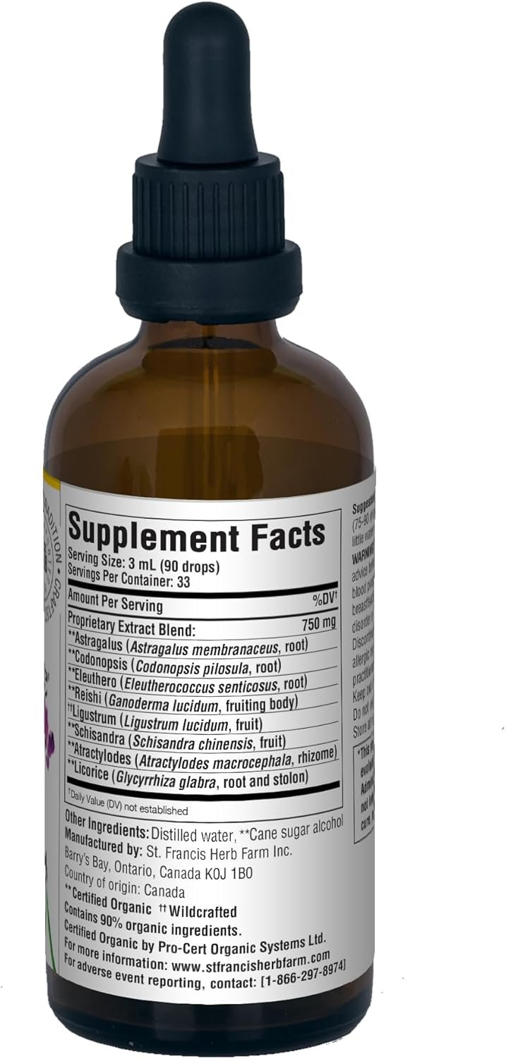 St. Francis Herb Farm Deep Immune® (3.4floz) Immune Support (1 Bottle) Organic Herbs, Vegan, Vegetarian - Image 3
