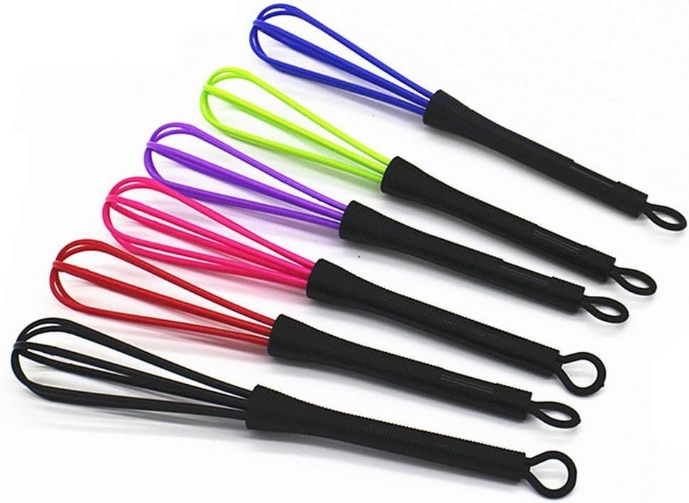 6 Pcs Mini Whisks for Hair Dye Color Mixing, 7 x 1.2 In, Balloon Salon Barber Hairdressing Hair Color Dye Cream Whisk Kitchen, Mixer Tool for Blending, Whisking, Beating and Stirring