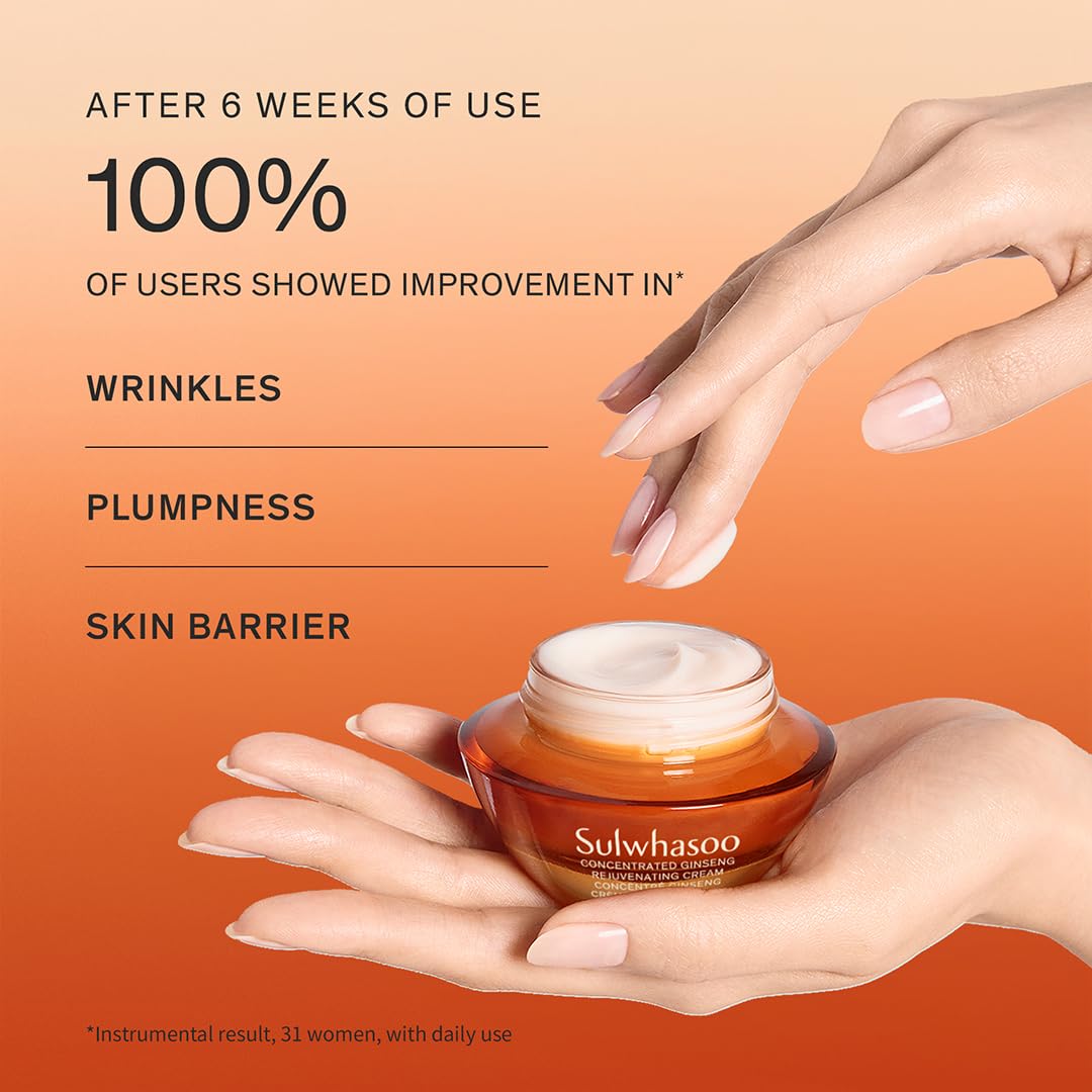 Sulwhasoo Concentrated Ginseng Rejuvenating Cream- Korean Ginseng & Peptide Anti-Aging Moisturizer with Vitamin C Derivative & Squalane for Wrinkles & Deep Hydration (Packaging May Vary) - Image 8