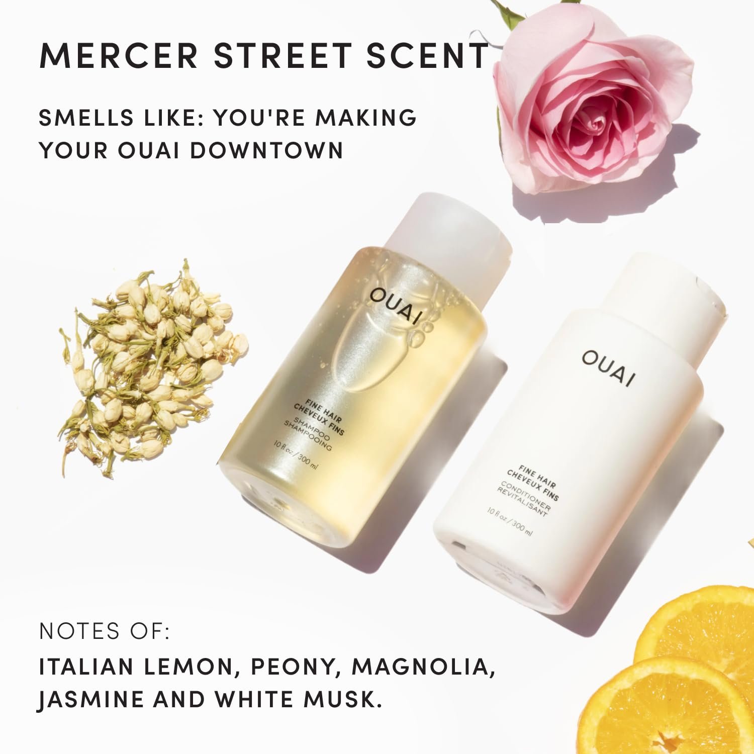 OUAI Fine Hair Shampoo & Conditioner Set, Travel Size - Volumizing Shampoo & Conditioner - With Strengthening Keratin, Biotin & Chia Seed Oil - Sulfate, Paraben & Phthalate Free (3 Oz) - Image 6