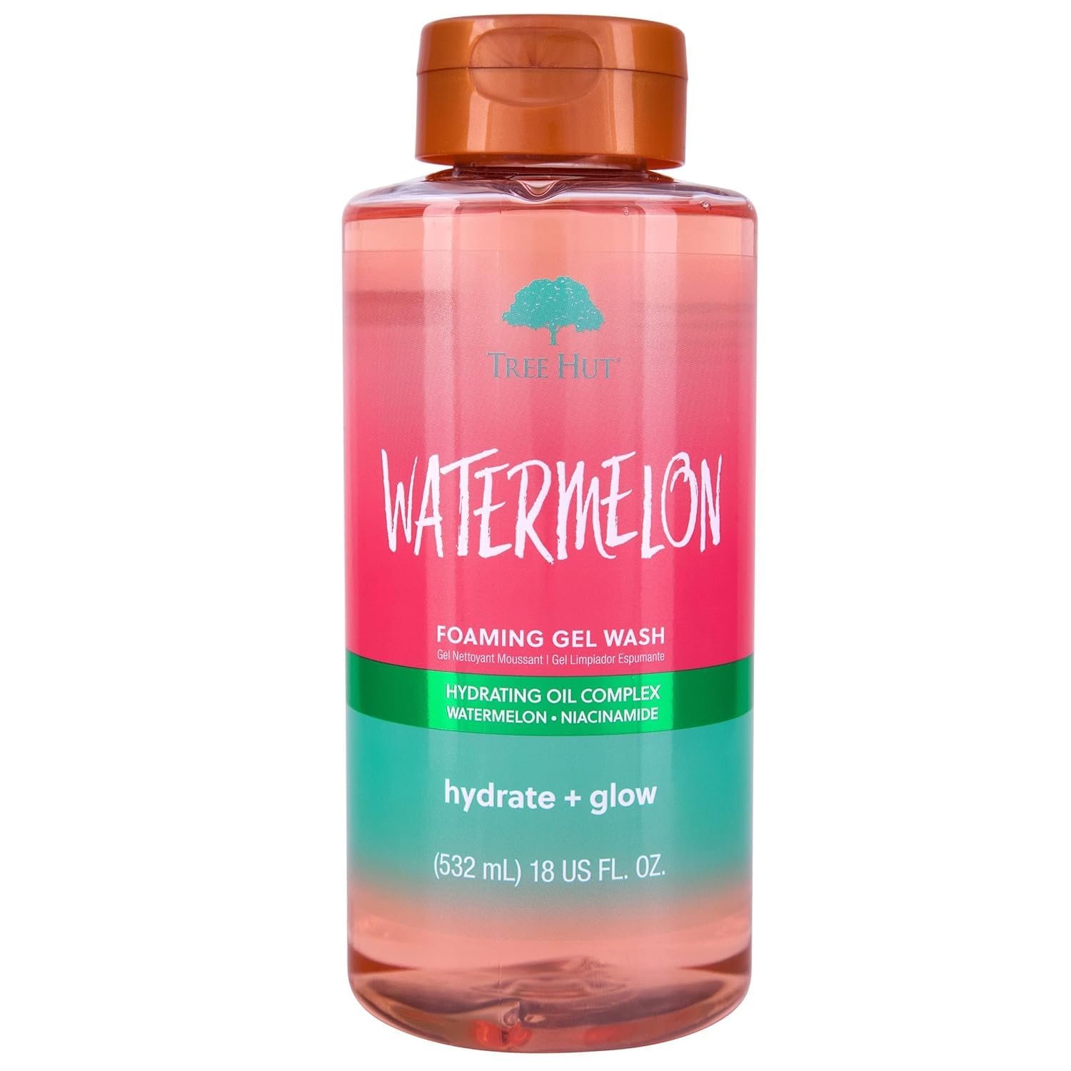Tree Hut Watermelon Body Wash, Hydrating & Moisturizing Shower Gel with Shea Butter & Essential Oils, Soft Smooth Glowing Skin, Gentle Cleanser For All Skin Types, Self Care Gifts for Women, 18 Fl Oz