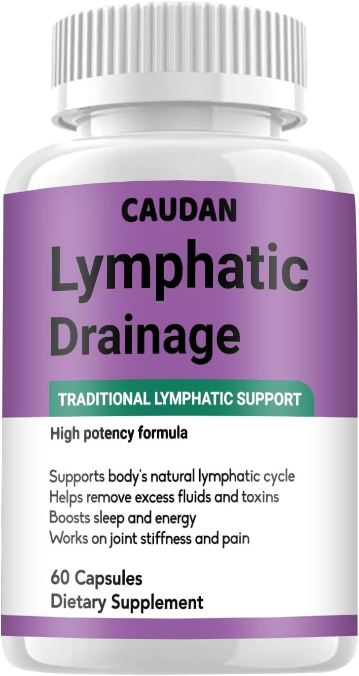 Lymphatic Drainage Supplement Capsules – Natural Herbal Blend with Dandelion, Burdock, Kelp & Echinacea for Women & Men, 60 ct