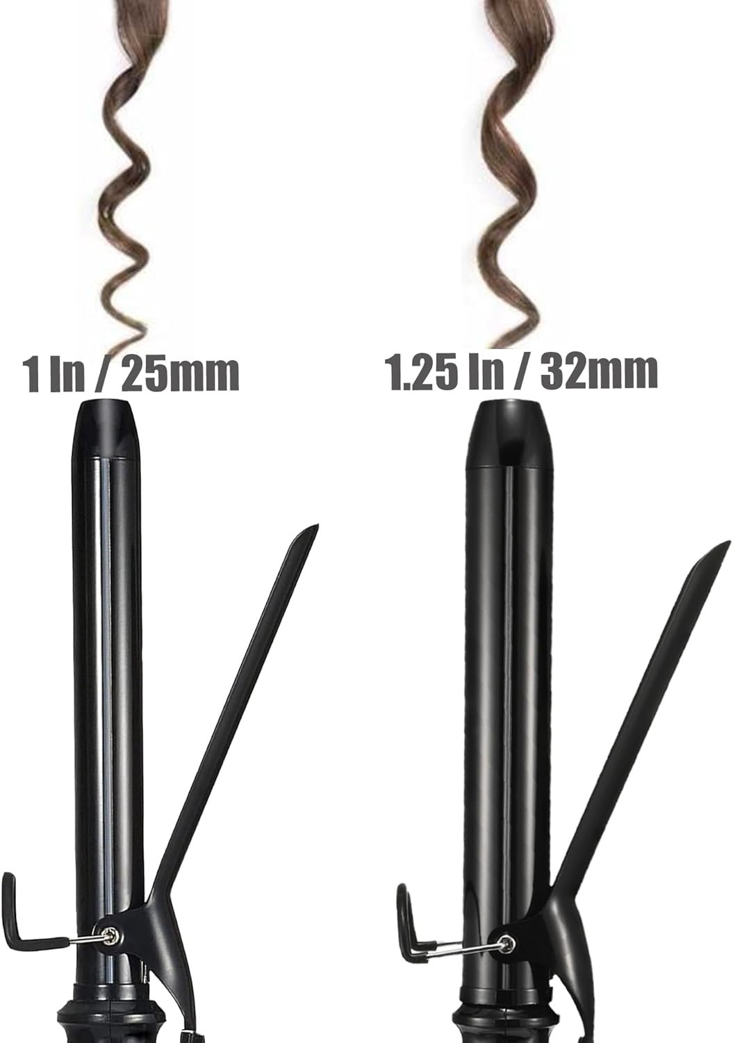 Lanvier 1 Inch Extra Long Hair Curling Iron with Ceramic Tourmaline Barrel, Professional Hair Curler up to 450°F with Dual Voltage for Worldwild Use, Hair Waving Style Tool for Girls&Women–Black - Image 5