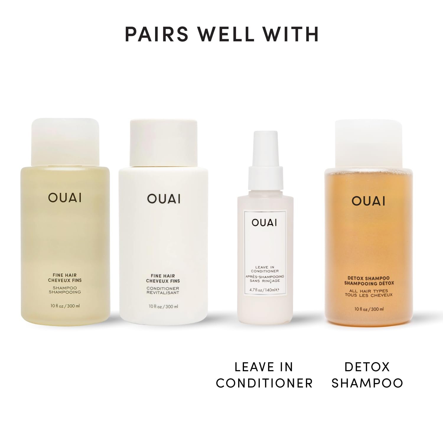 OUAI Fine Hair Shampoo & Conditioner Set, Travel Size - Volumizing Shampoo & Conditioner - With Strengthening Keratin, Biotin & Chia Seed Oil - Sulfate, Paraben & Phthalate Free (3 Oz) - Image 8