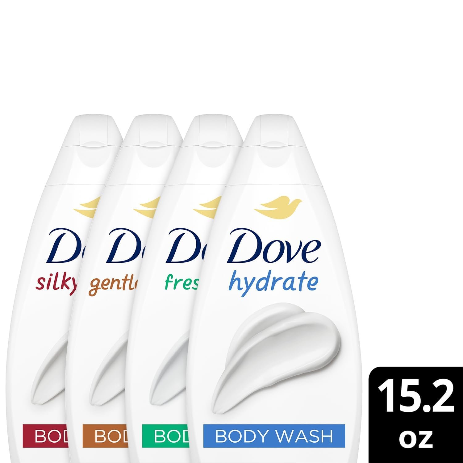 Dove Body Wash Variety 6-Pack – Hydrate, Gentle Pamper, Fresh Care, and Silky Velvet, 15.2 Oz Ea - Image 3