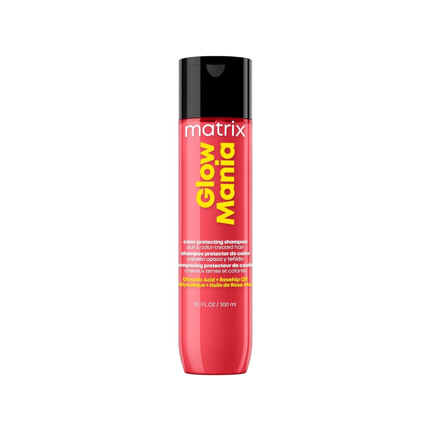 MATRIX Glow Mania Shampoo - Enhances Shine and Moisturizes, Preserves and Protects Color Vibrancy, For Dull and Color-Treated Hair, Sulfate-Free, With Glycolic Acid & Rosehip Oil