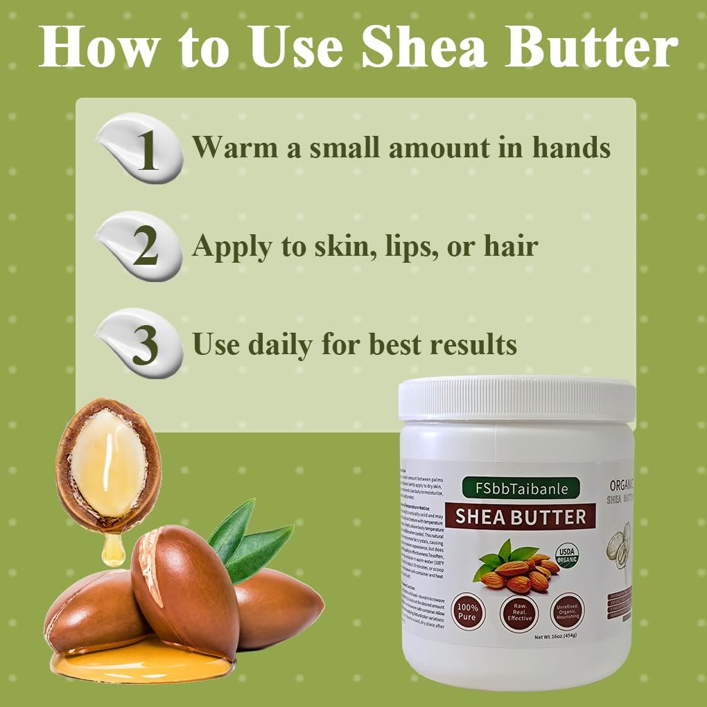 Raw Organic Shea Butter 16 oz – Unrefined Ivory Grade A Shea Butter for Skin, Hair, Body Butter & DIY Skincare – Pure Natural Moisturizer, Cosmetic Grade, Non-GMO - Image 6